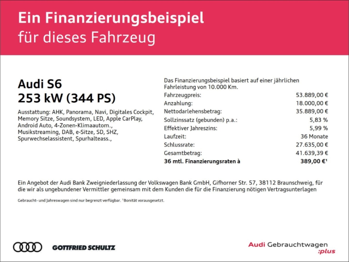 Bild über Audi S6 Avant TDI quattro tiptronic - für weitere Informationen kontaktieren Sie den Audi Partner