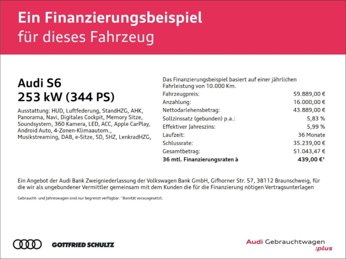 Bild über Audi S6 Avant TDI quattro tiptronic - für weitere Informationen kontaktieren Sie den Audi Partner