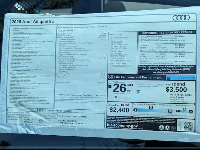 2026 Audi A5 Sedan