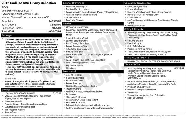 2012 Cadillac SRX Luxury Collection