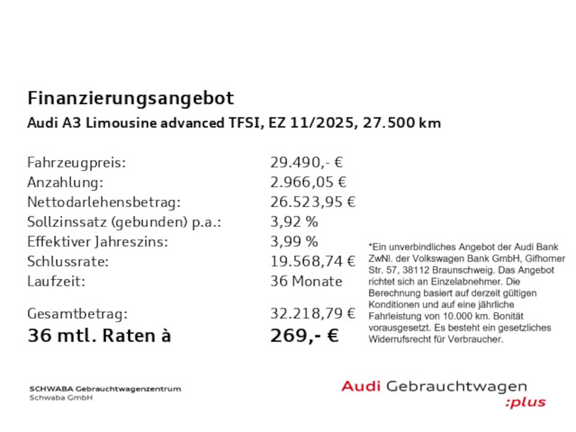Audi A3 Limousine advanced