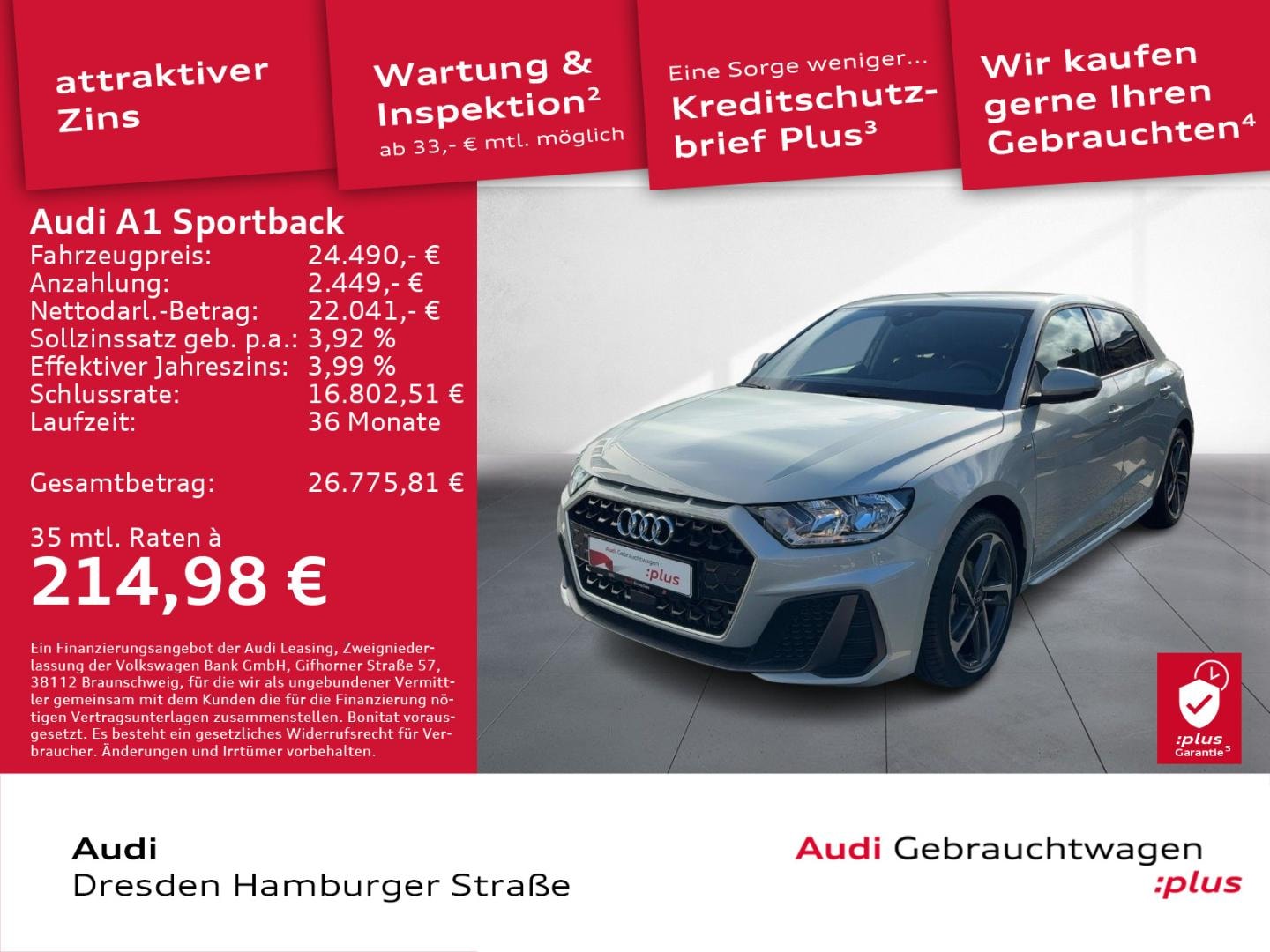 Bild über Audi A1 Sportback S line 25 TFSI S tronic - für weitere Informationen kontaktieren Sie den Audi Partner