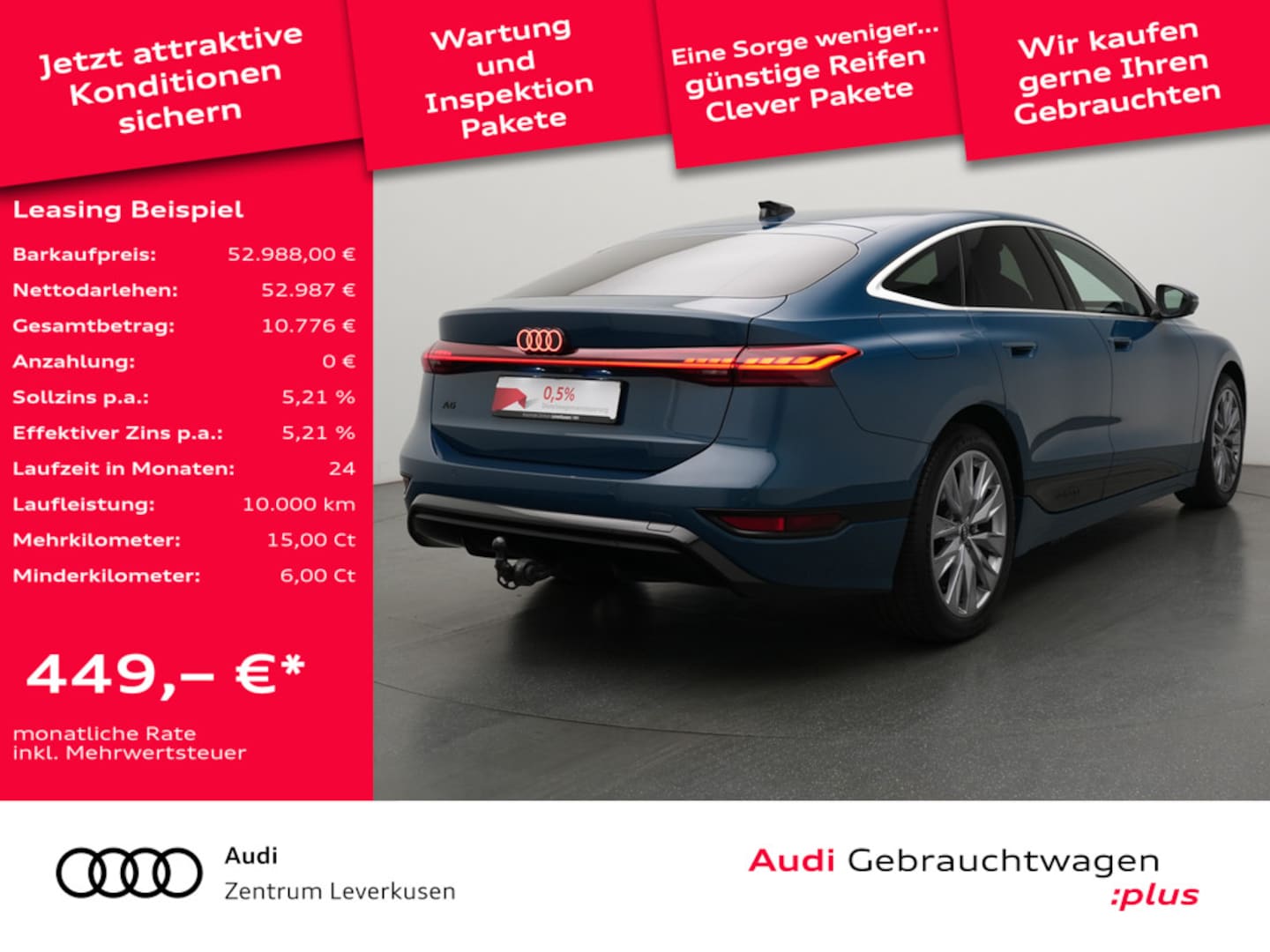 Bild über Audi A6 Sportback e-tron e-tron - für weitere Informationen kontaktieren Sie den Audi Partner