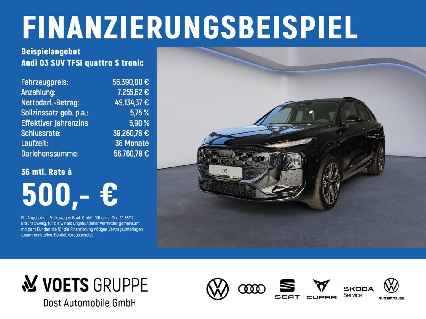 Bild über Audi Q3 SUV TFSI quattro 195 kW S tronic - für weitere Informationen kontaktieren Sie den Audi Partner