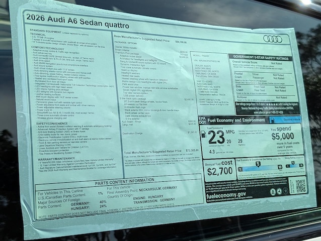 2026 Audi A6 Sedan