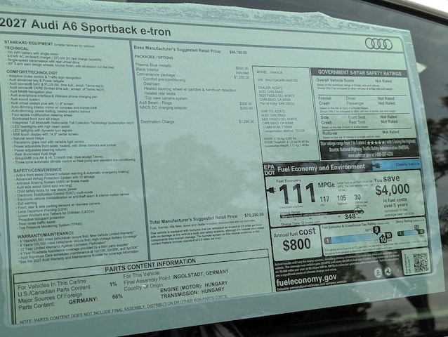 2027 Audi A6 Sportback e-tron