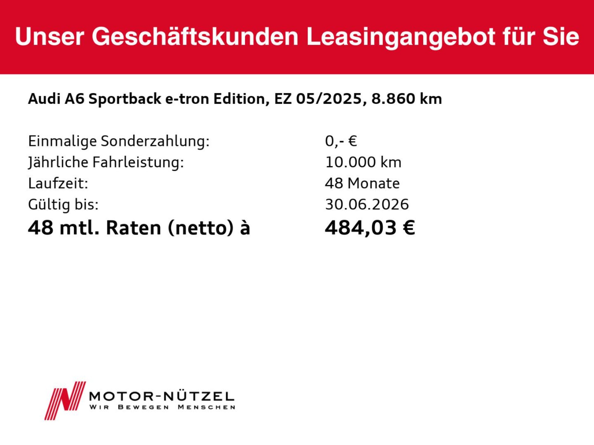 Audi A6 Sportback e-tron edition one