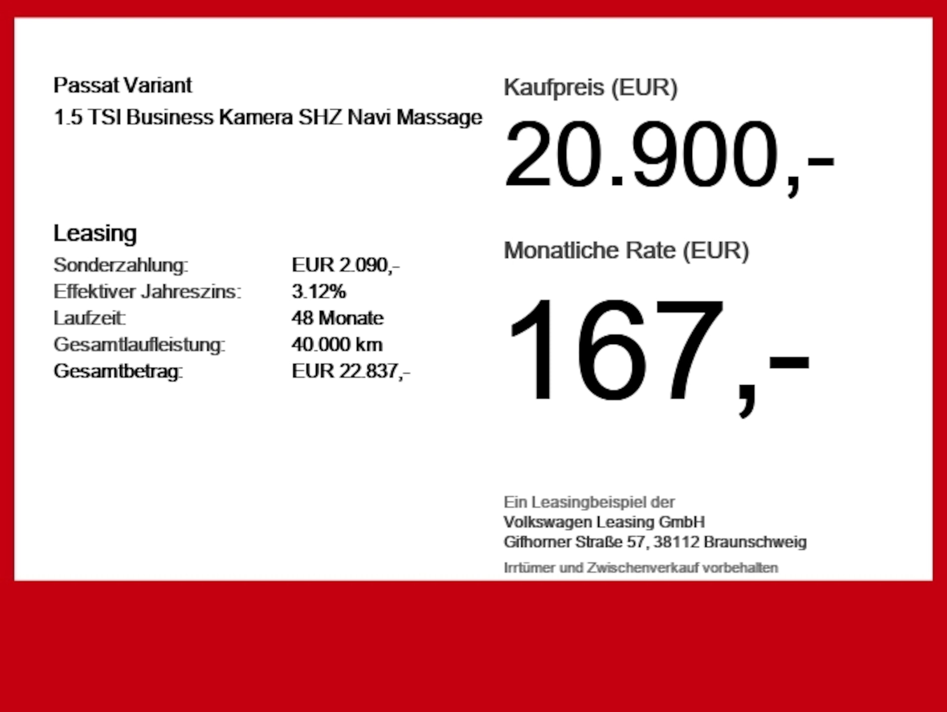 Volkswagen Passat Variant Business
