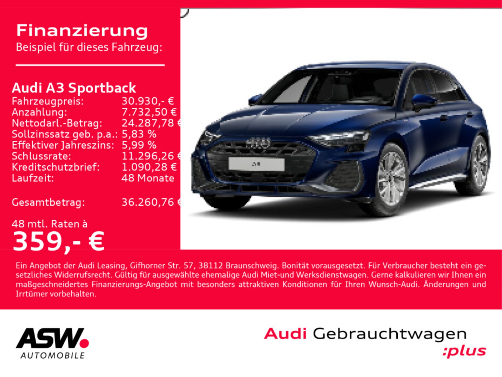 Audi A3 Sportback S line