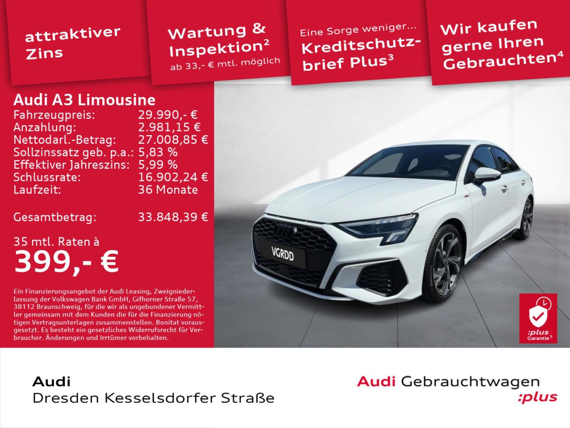 Audi A3 Limousine S line