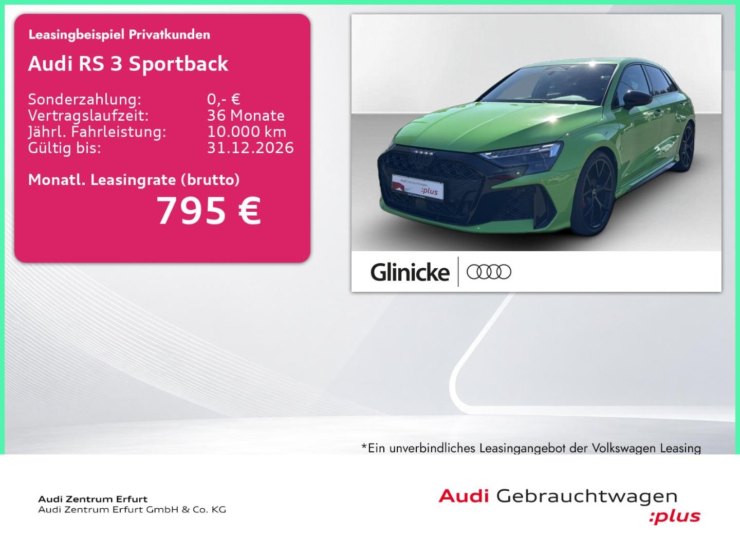 Bild über Audi RS 3 Sportback RS 3 Sportback 294 kW S tronic - für weitere Informationen kontaktieren Sie den Audi Partner