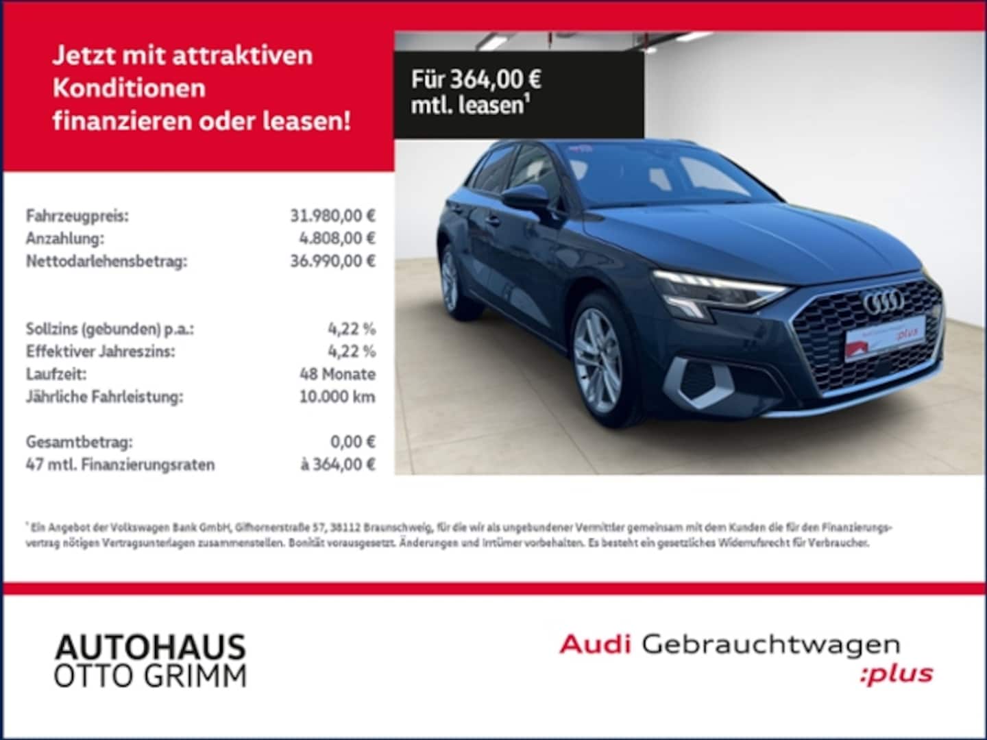 Bild über Audi A3 Sportback TFSI e advanced 40 TFSI e S tronic - für weitere Informationen kontaktieren Sie den Audi Partner