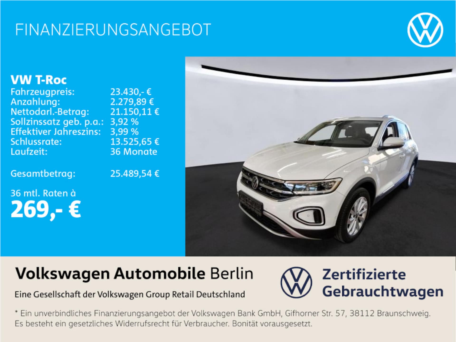 Volkswagen T-Roc 2022 — T-Roc 1.5 TSI DSG Style LED SHZ ACC PDC