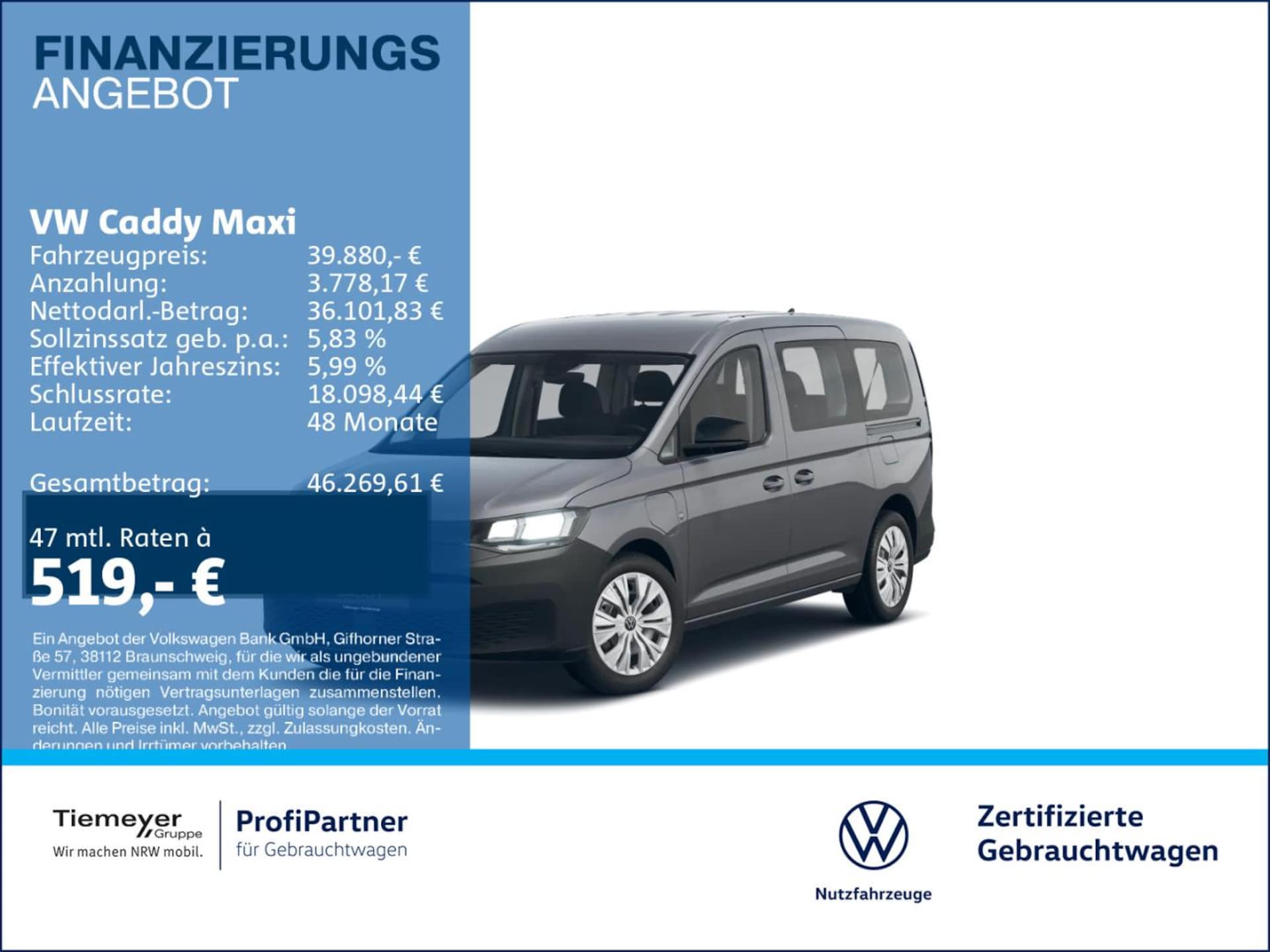 Volkswagen Caddy Maxi Basis-Modell