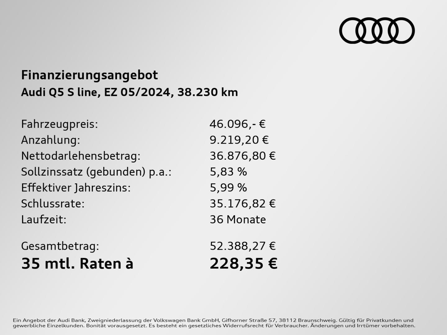 Bild über Audi Q5 40 TDI quattro S tronic - für weitere Informationen kontaktieren Sie den Audi Partner