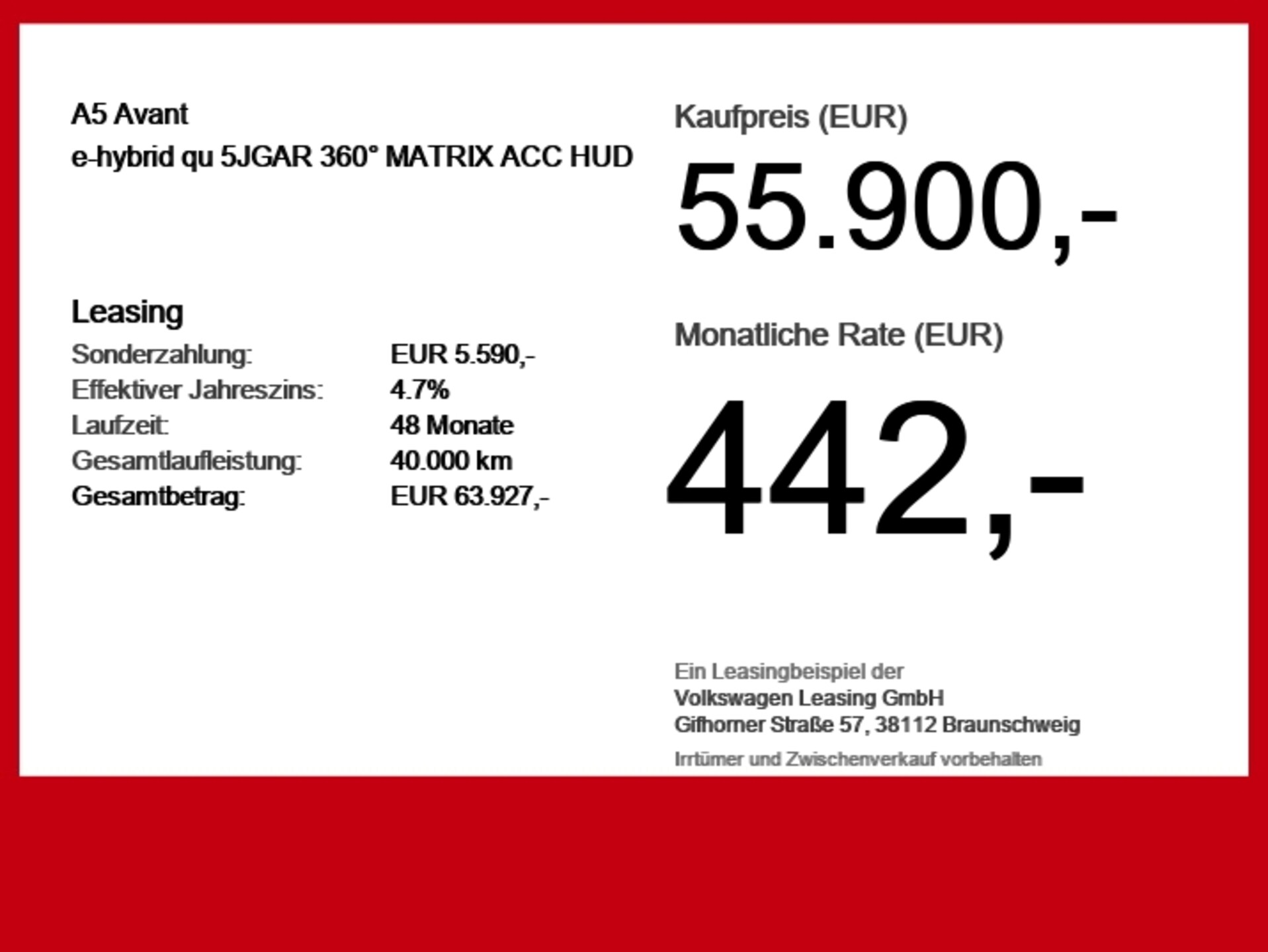 Audi A5 Avant e-hybrid