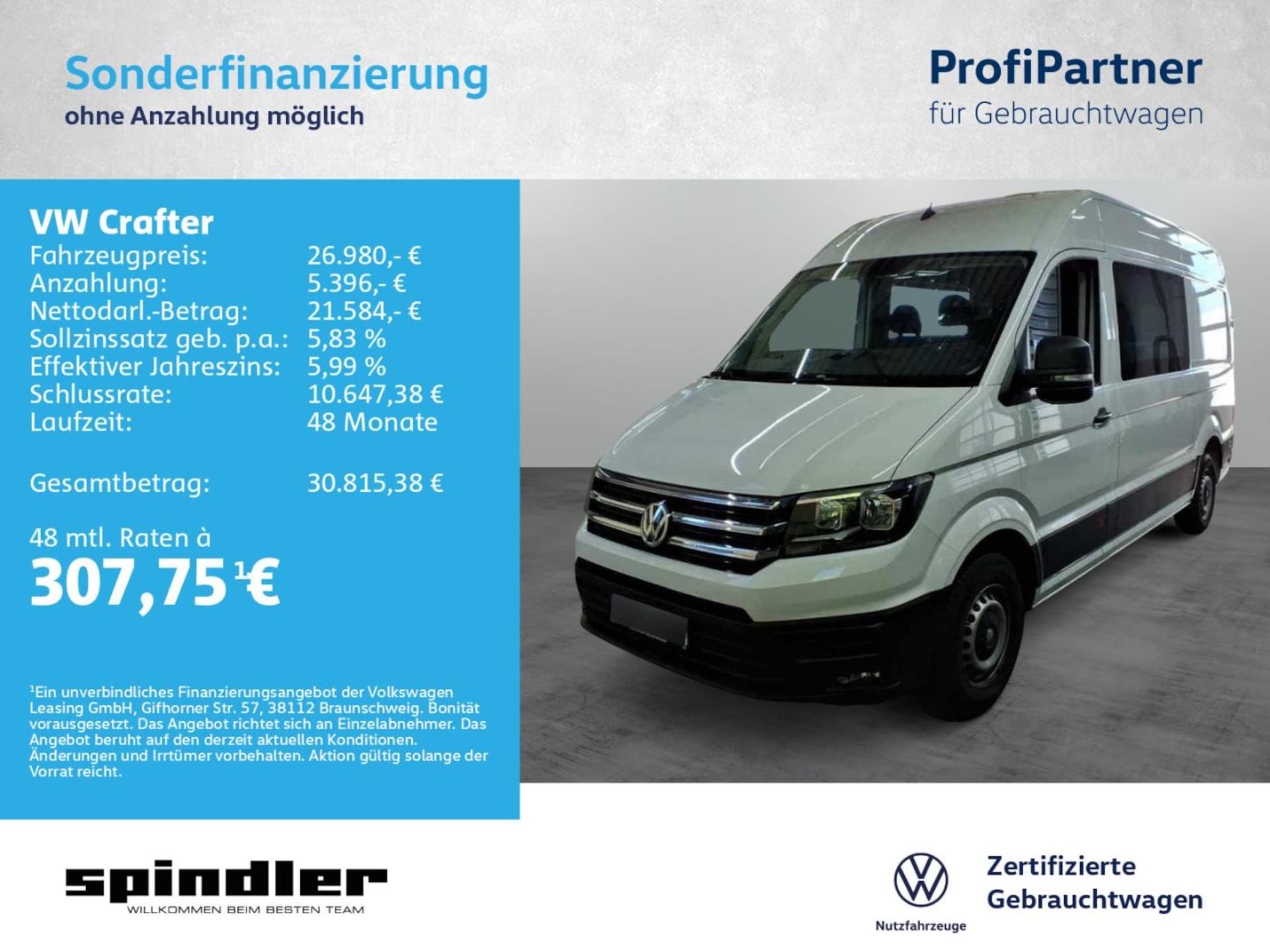 Volkswagen Crafter Kasten mittlerer Radstand