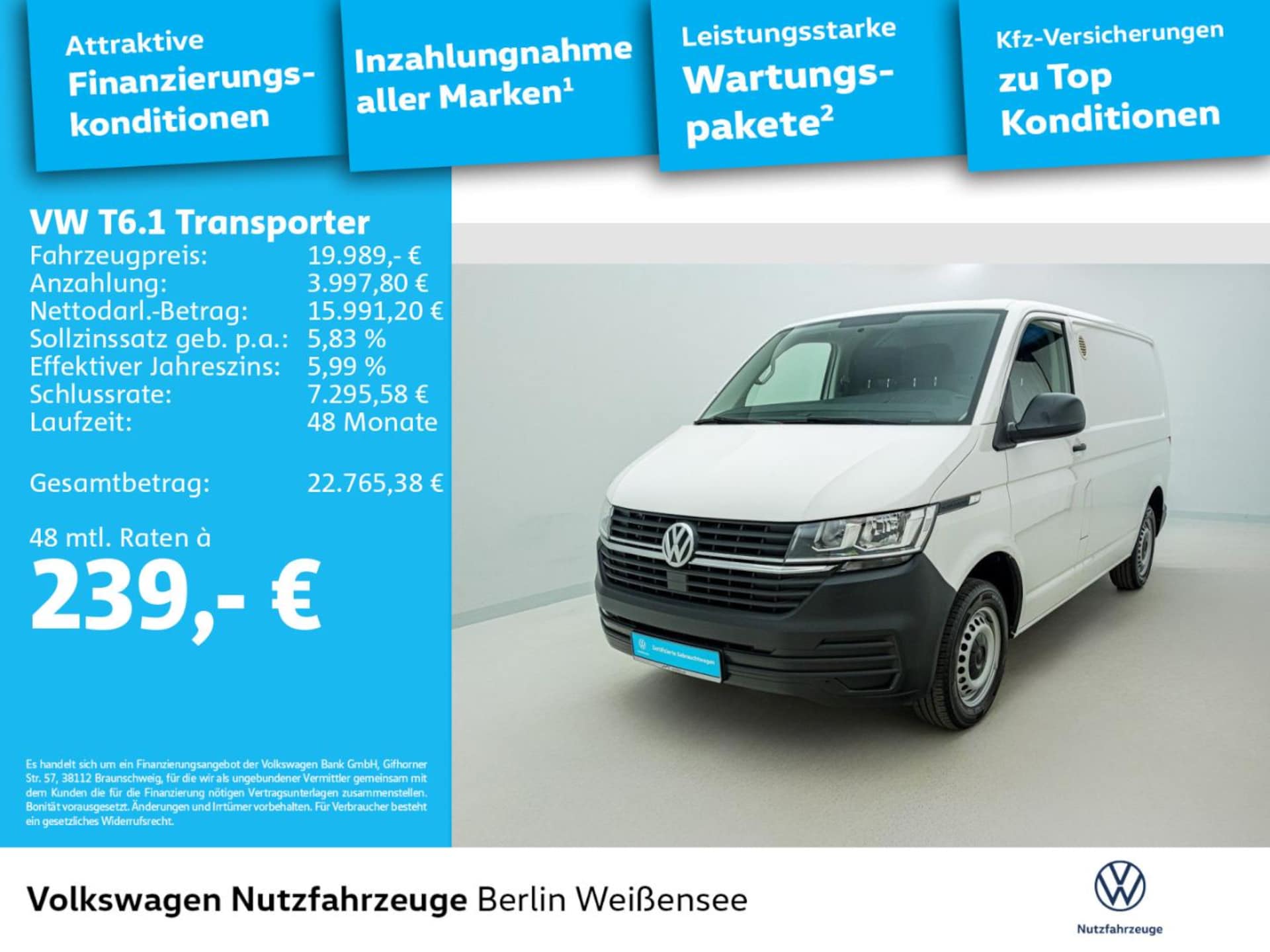 Volkswagen T6.1 Transporter Kasten kurzer Radstand