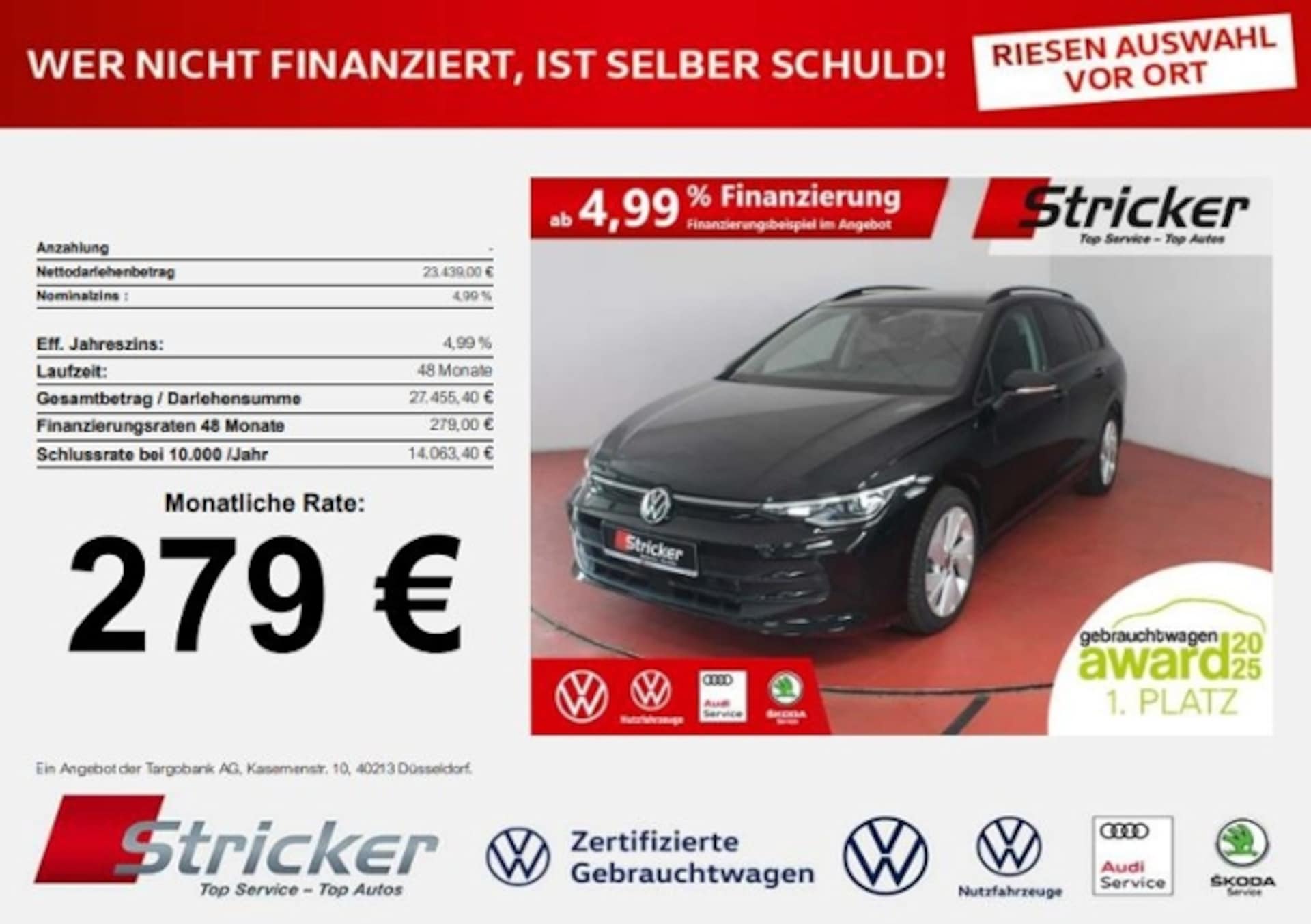 Volkswagen Golf Variant 2024 — 2.0TDI DSG 279,-ohne Anzahlung ACC Kamera