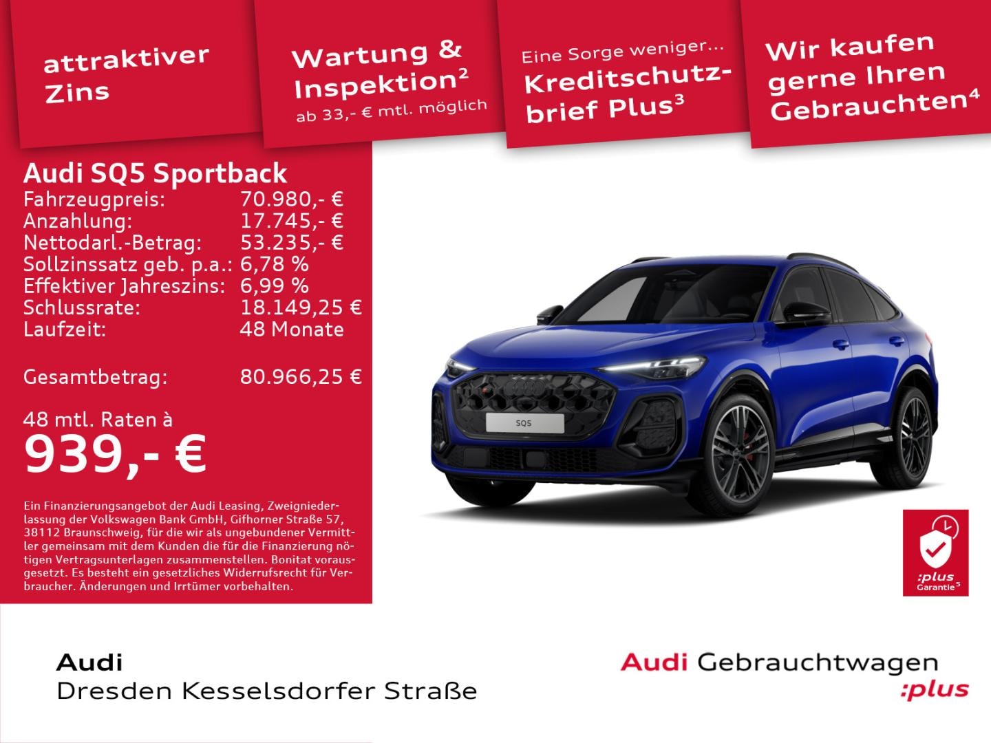 Bild über Audi SQ5 Sportback edition one mit Akzenten mythosschwarz TFSI 270 kW S tronic - für weitere Informationen kontaktieren Sie den Audi Partner