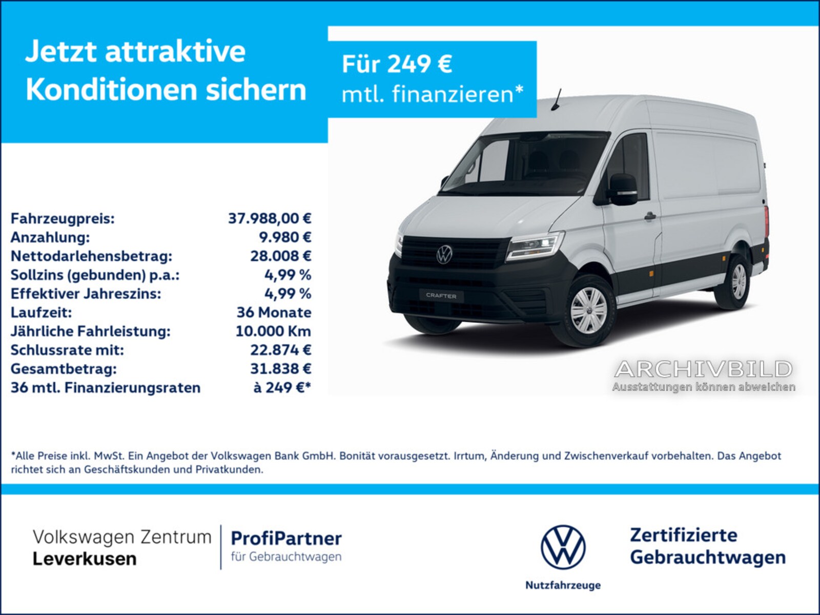 Volkswagen Crafter Kasten mittlerer Radstand