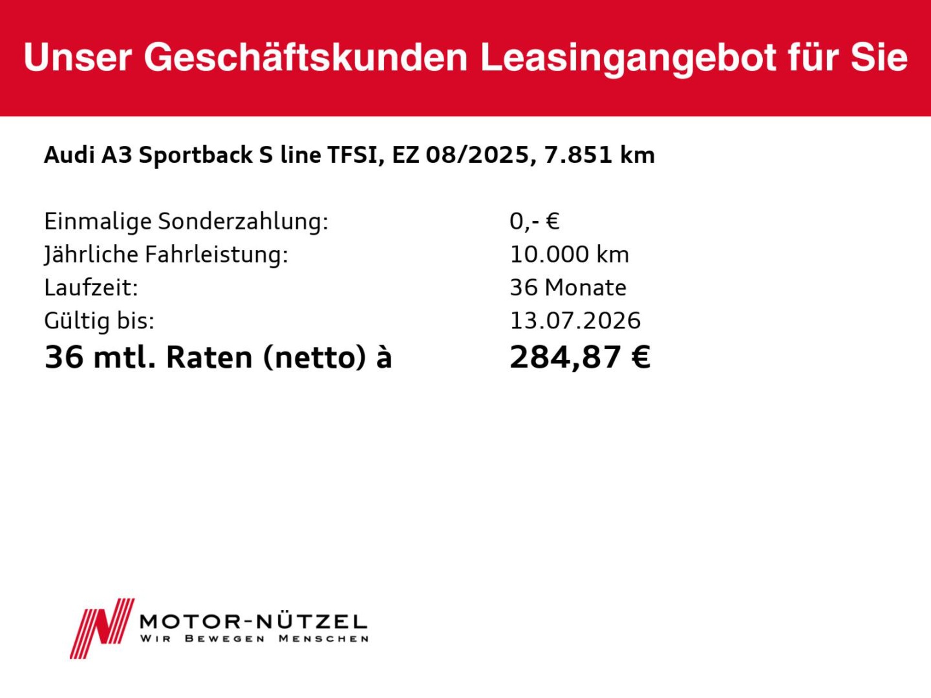 Audi A3 Sportback TFSI e S line