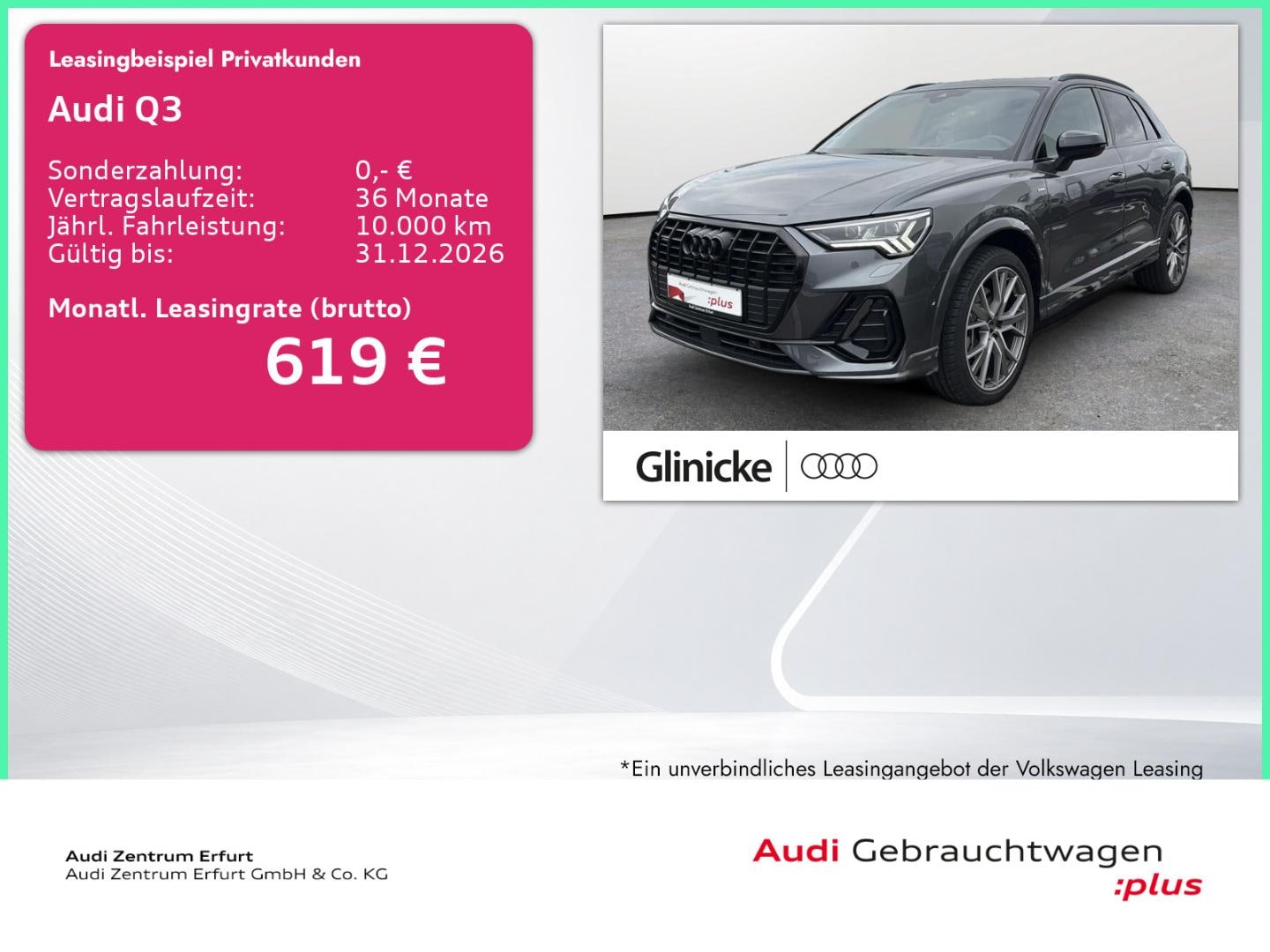 Bild über Audi Q3 TFSI quattro 140 kW S tronic - für weitere Informationen kontaktieren Sie den Audi Partner