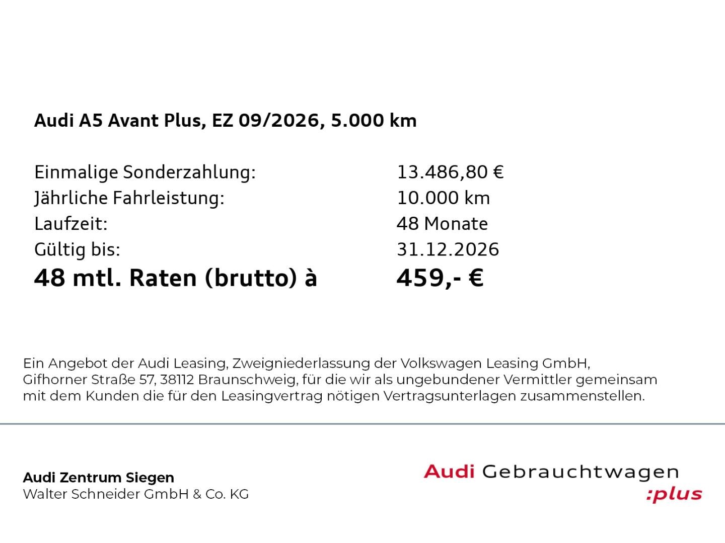 Bild über Audi A5 Avant e-hybrid e-hybrid quattro 270 kW S tronic - für weitere Informationen kontaktieren Sie den Audi Partner