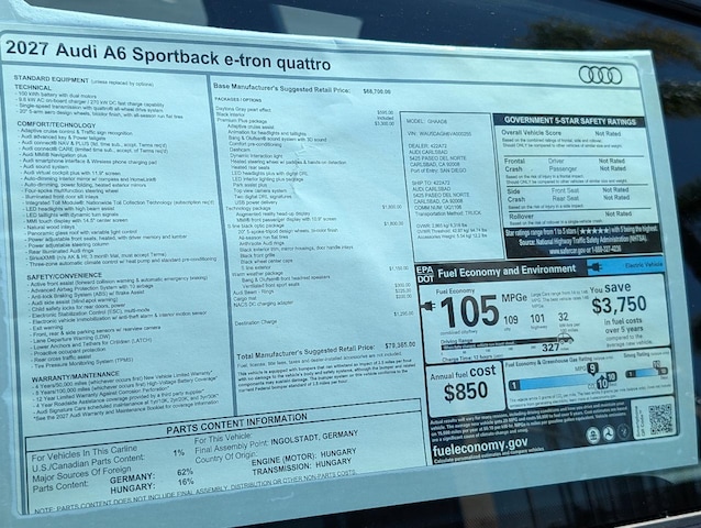 2027 Audi A6 Sportback e-tron