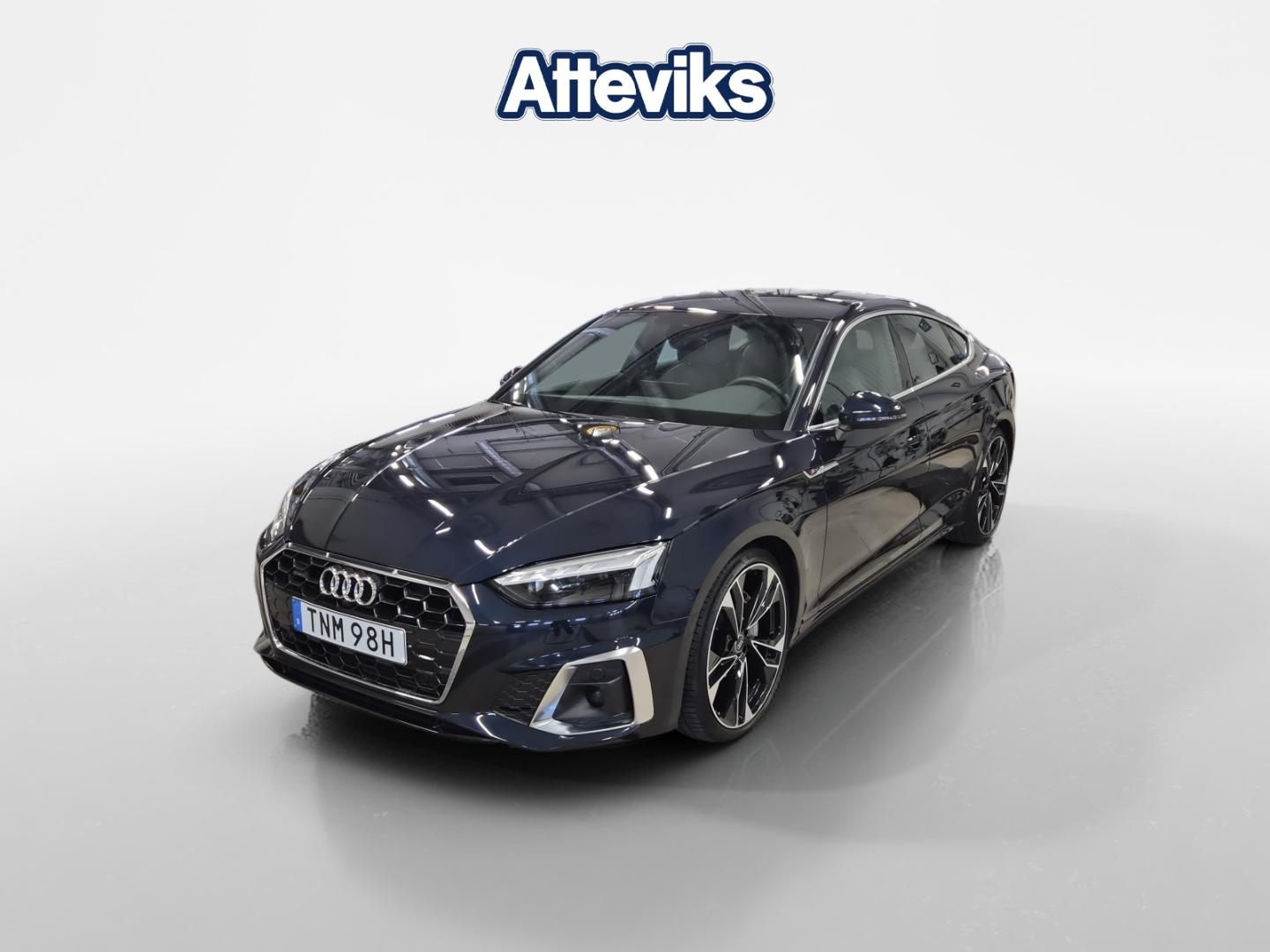 Bild som visar&nbsp;Audi A5 Sportback&nbsp;A5 Sportback 45 TFSI quattro S line 265 hk S tronic - för mer information kontakta din Audi Partner