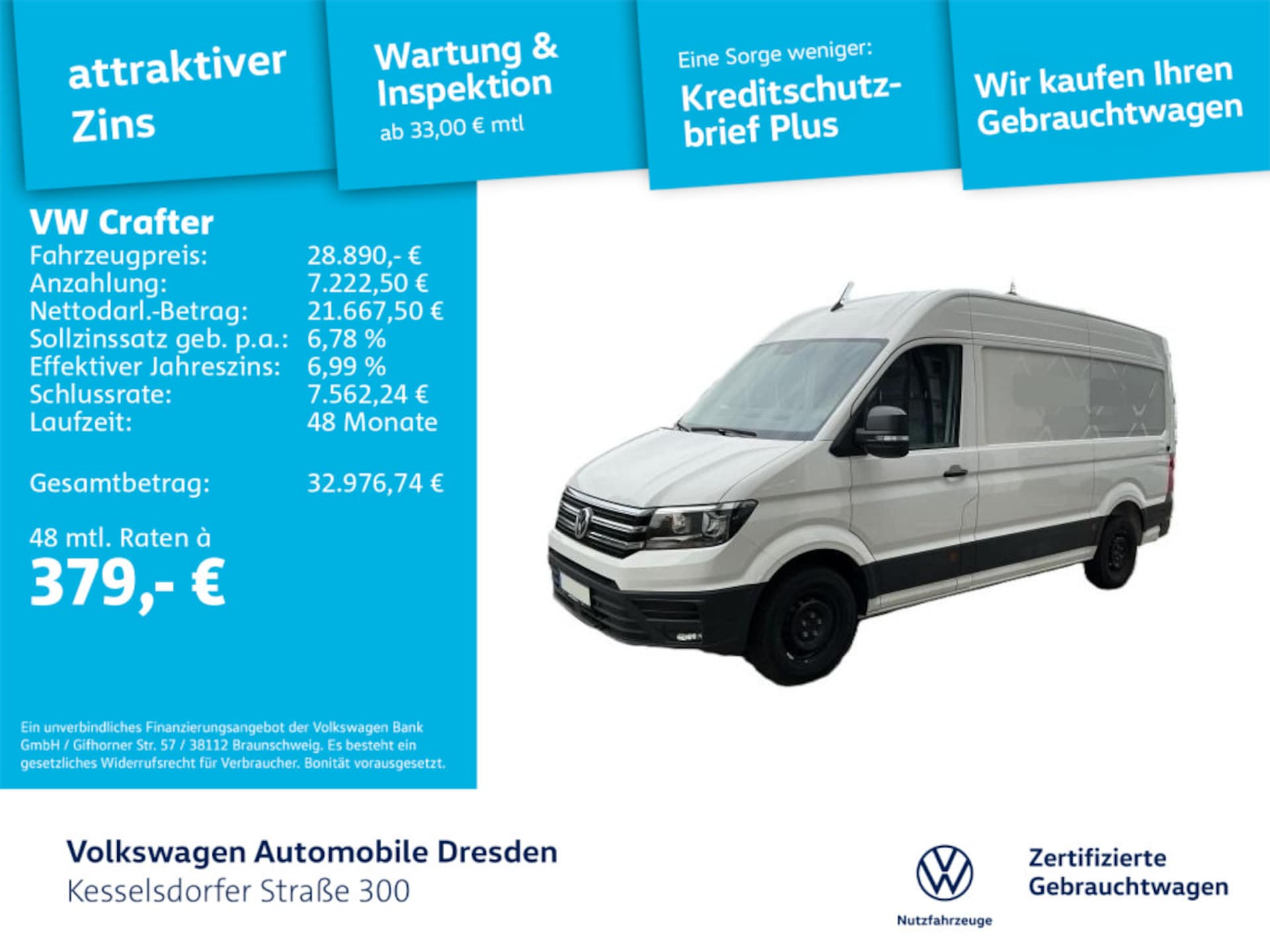 Volkswagen Crafter Kasten mittlerer Radstand