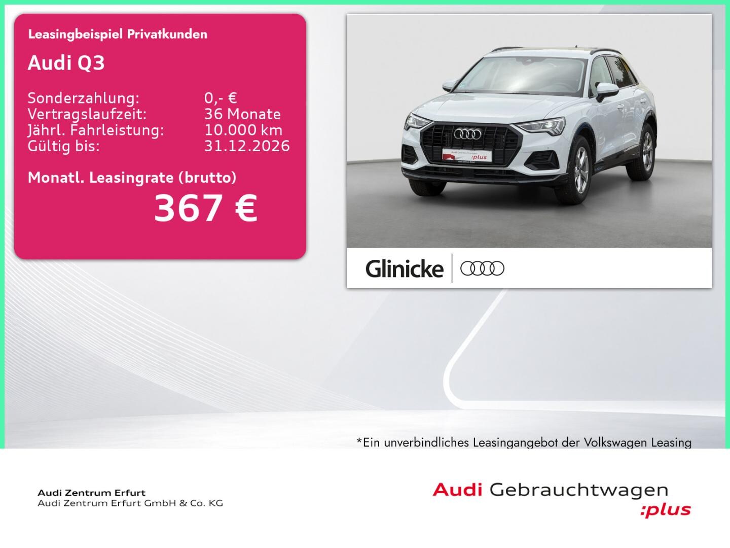 Bild über Audi Q3 advanced 35 TFSI S tronic - für weitere Informationen kontaktieren Sie den Audi Partner