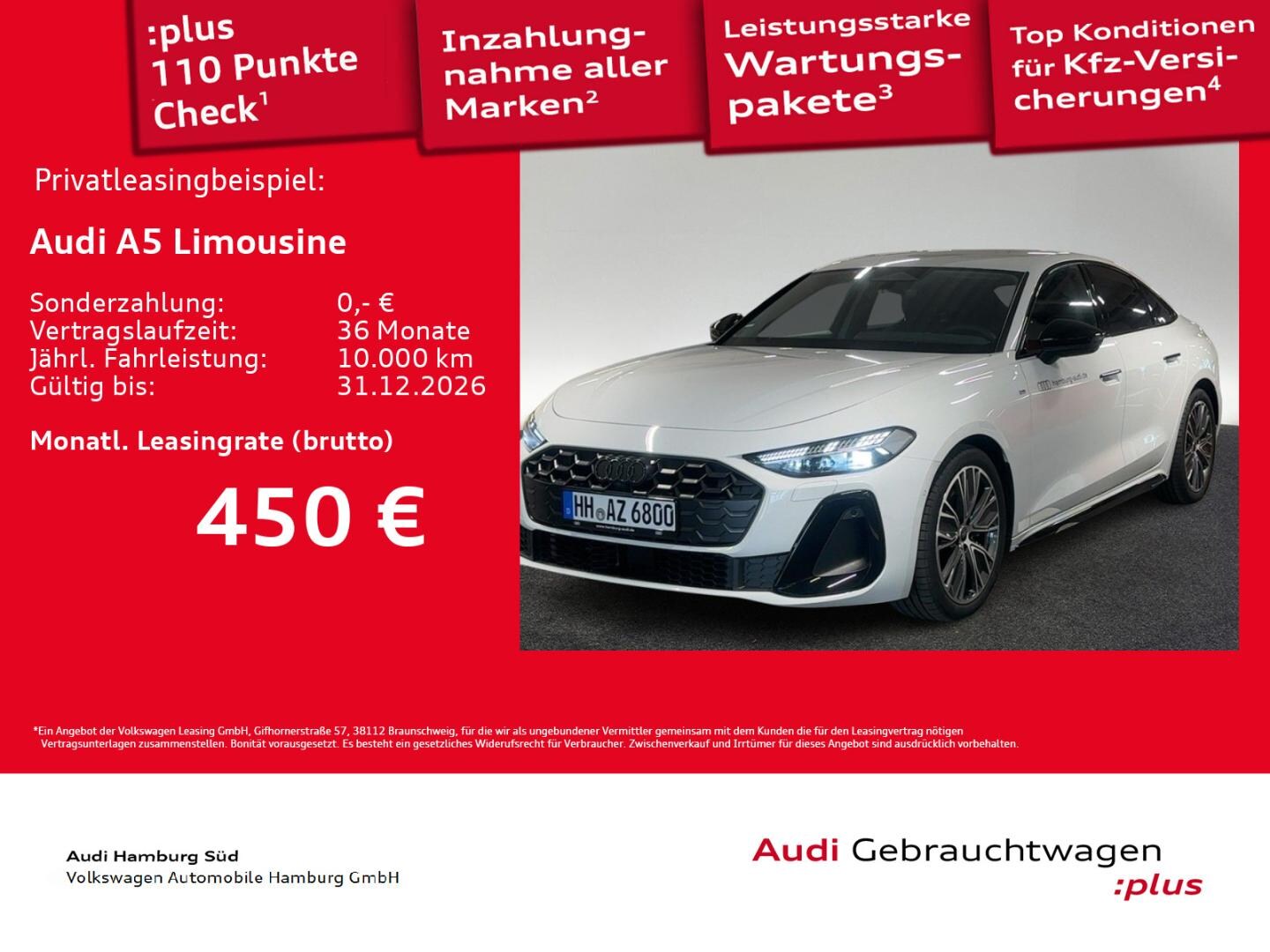 Bild über Audi A5 Limousine TDI 150 kW S tronic - für weitere Informationen kontaktieren Sie den Audi Partner