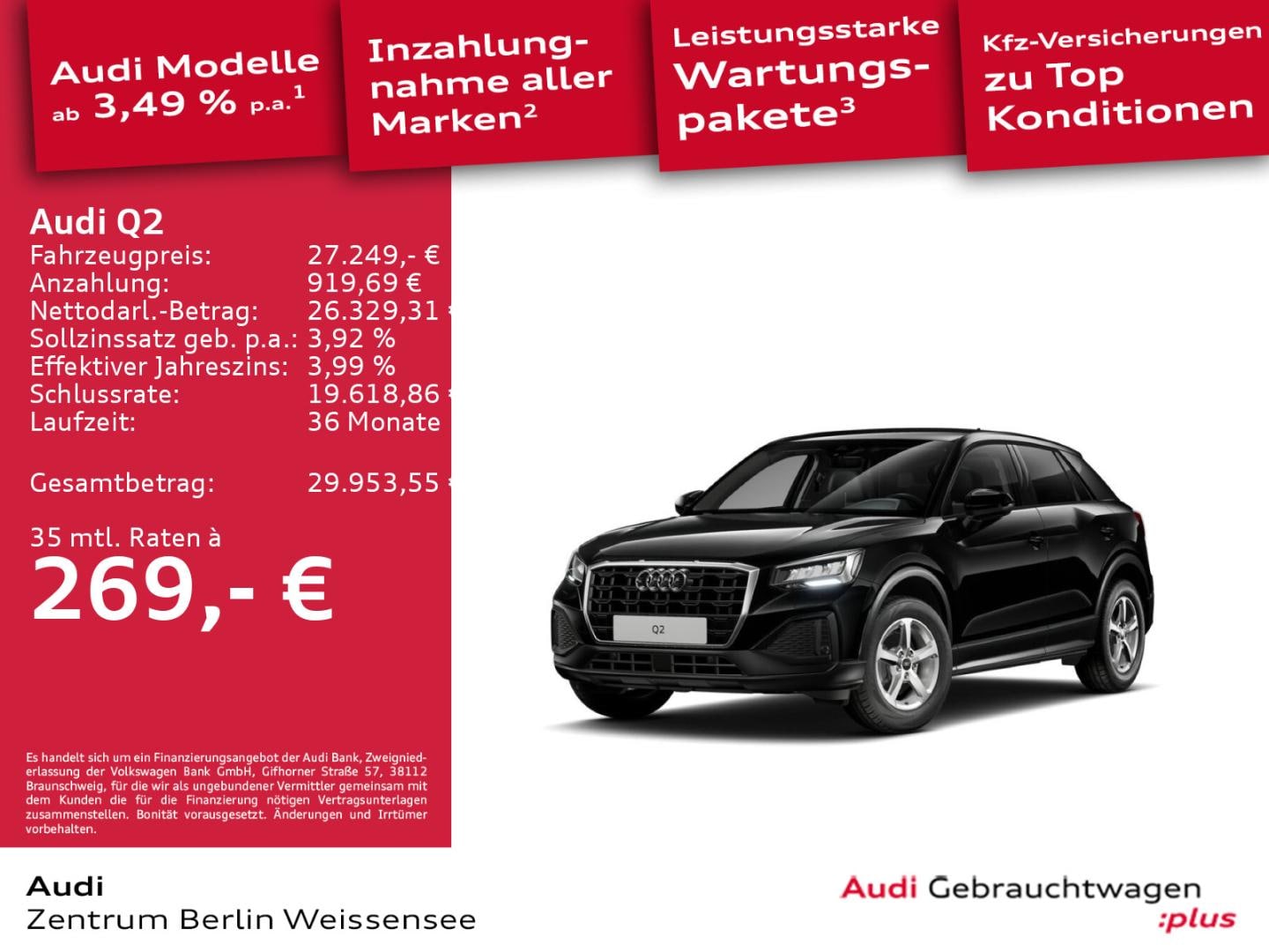 Bild über Audi Q2 35 TFSI S tronic - für weitere Informationen kontaktieren Sie den Audi Partner