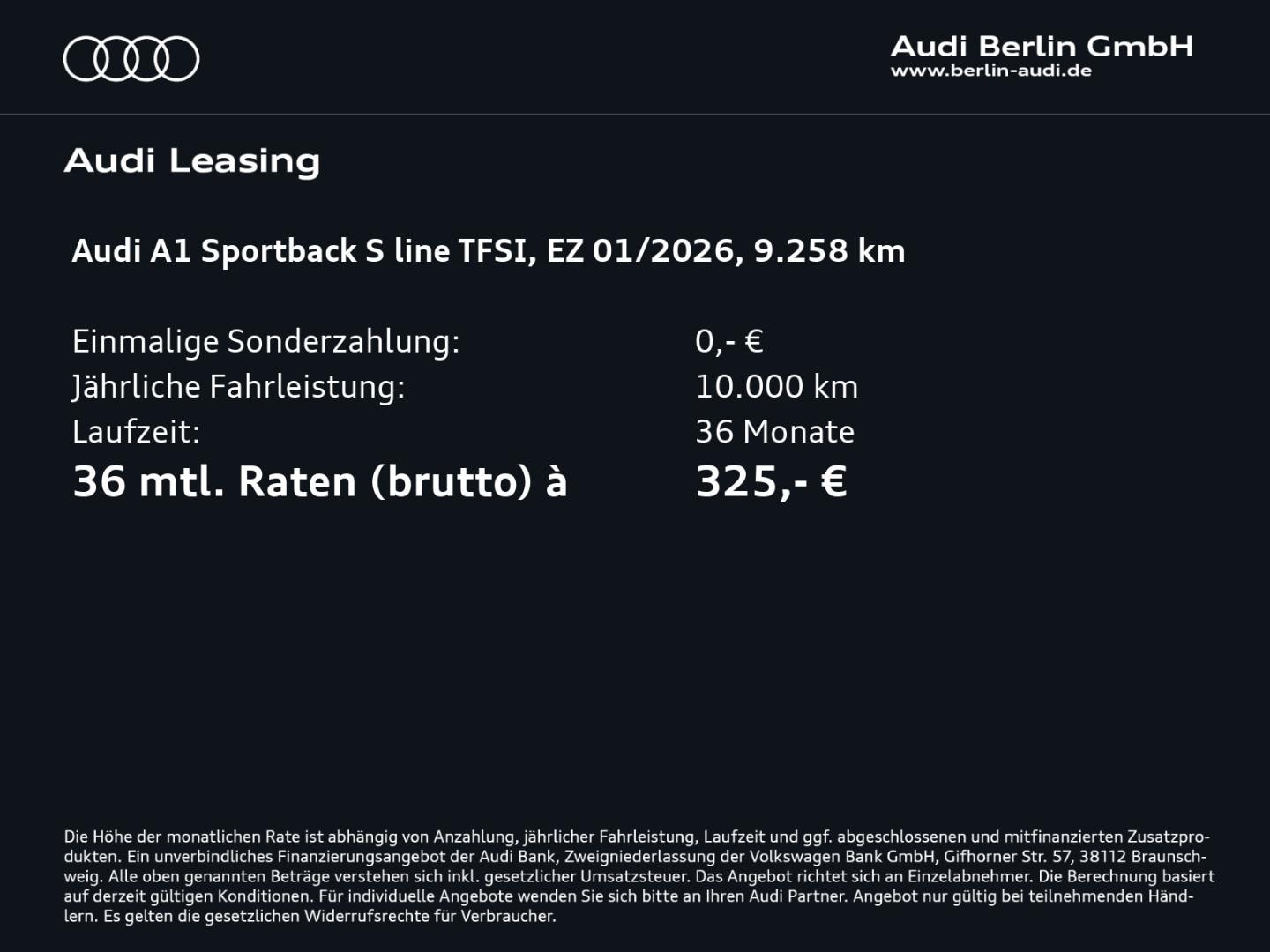 Bild über Audi A1 Sportback S line 25 TFSI S tronic - für weitere Informationen kontaktieren Sie den Audi Partner