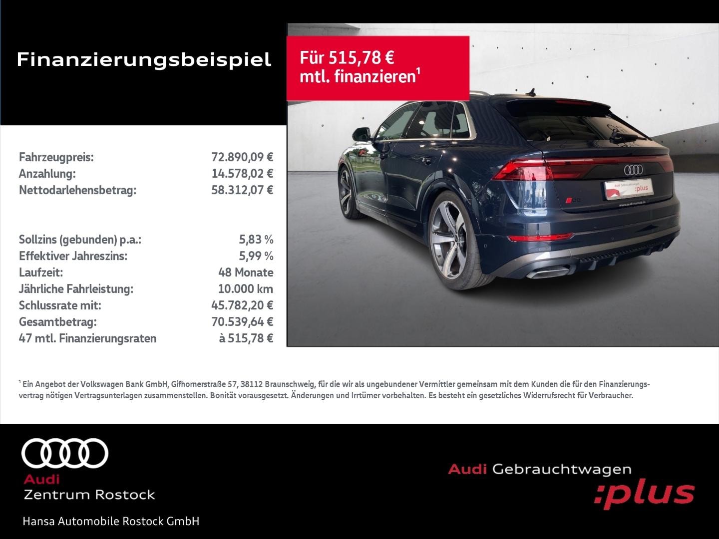 Bild über Audi Q8 SUV 50 TDI quattro tiptronic - für weitere Informationen kontaktieren Sie den Audi Partner