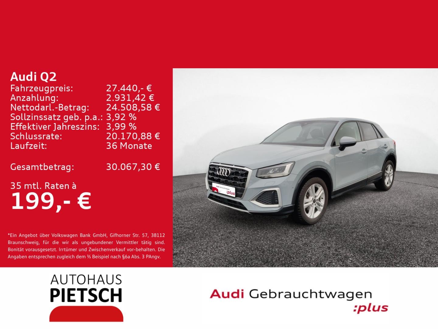 Bild über Audi Q2 advanced 35 TFSI S tronic - für weitere Informationen kontaktieren Sie den Audi Partner