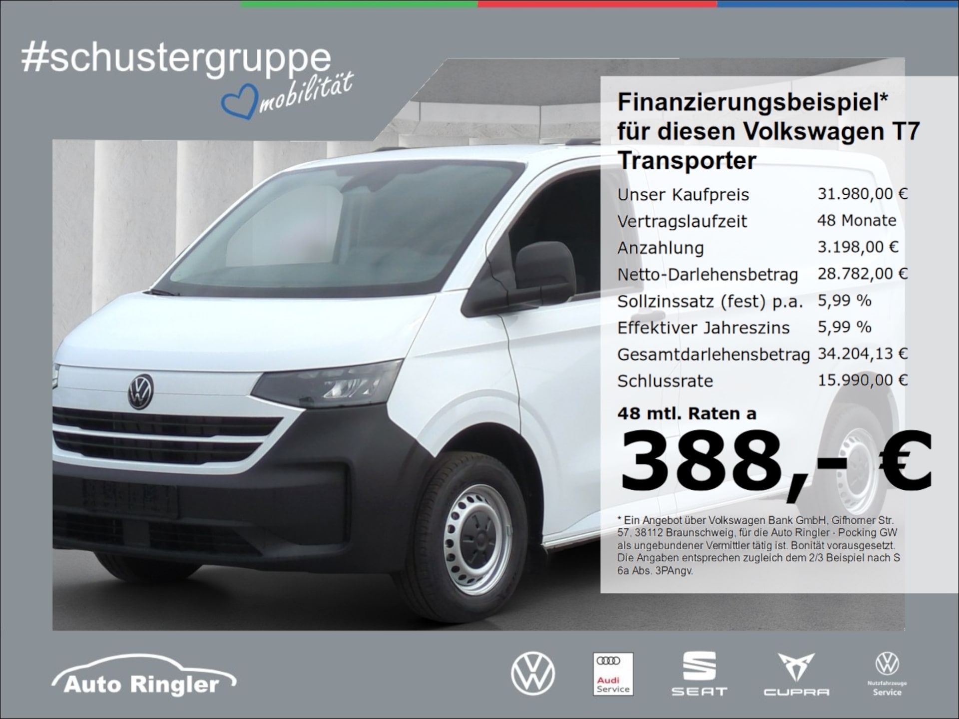 Volkswagen Transporter Kasten kurzer Radstand