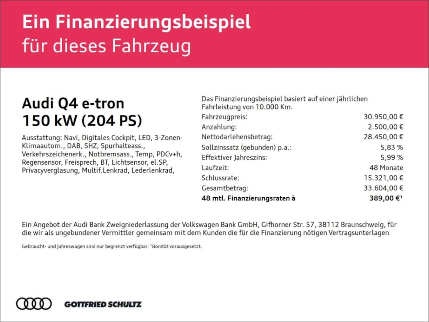 Bild über Audi Q4 e-tron 40 e-tron - für weitere Informationen kontaktieren Sie den Audi Partner