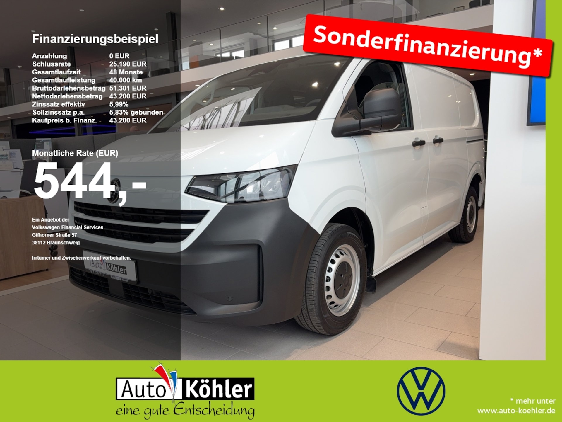 Volkswagen Transporter Kasten kurzer Radstand