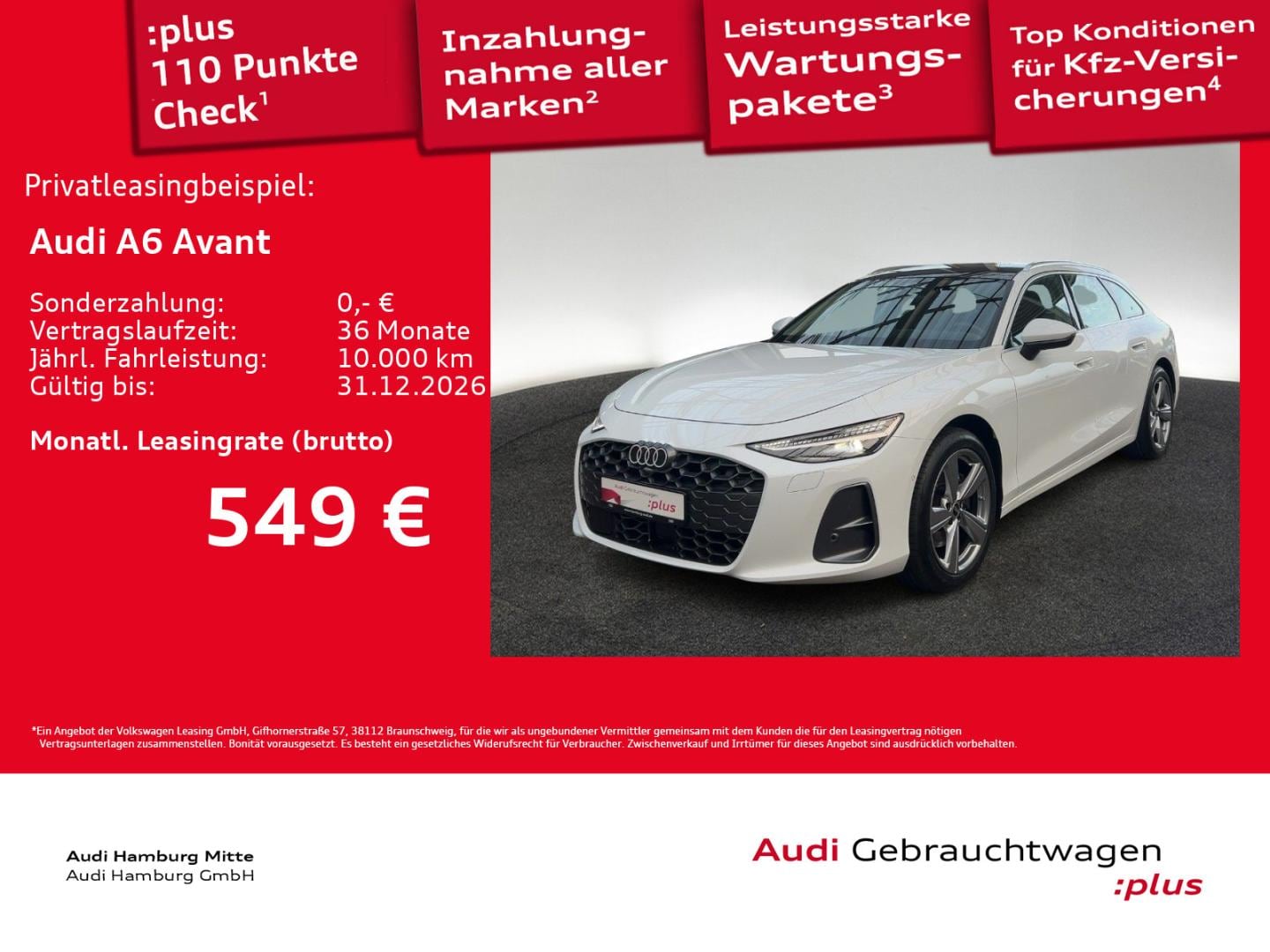Bild über Audi A6 Avant TFSI 150 kW S tronic - für weitere Informationen kontaktieren Sie den Audi Partner