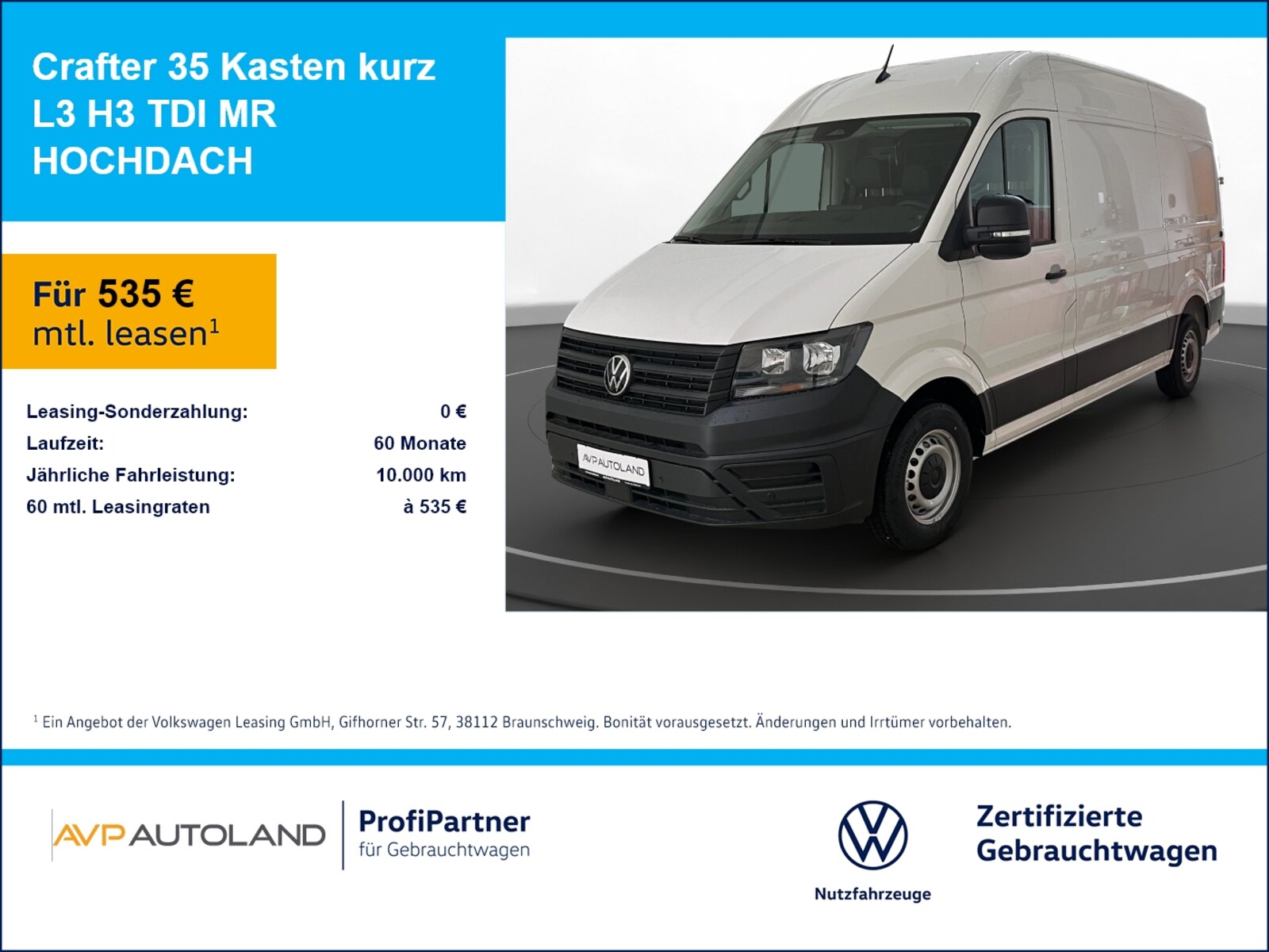 Volkswagen Crafter Kasten mittlerer Radstand