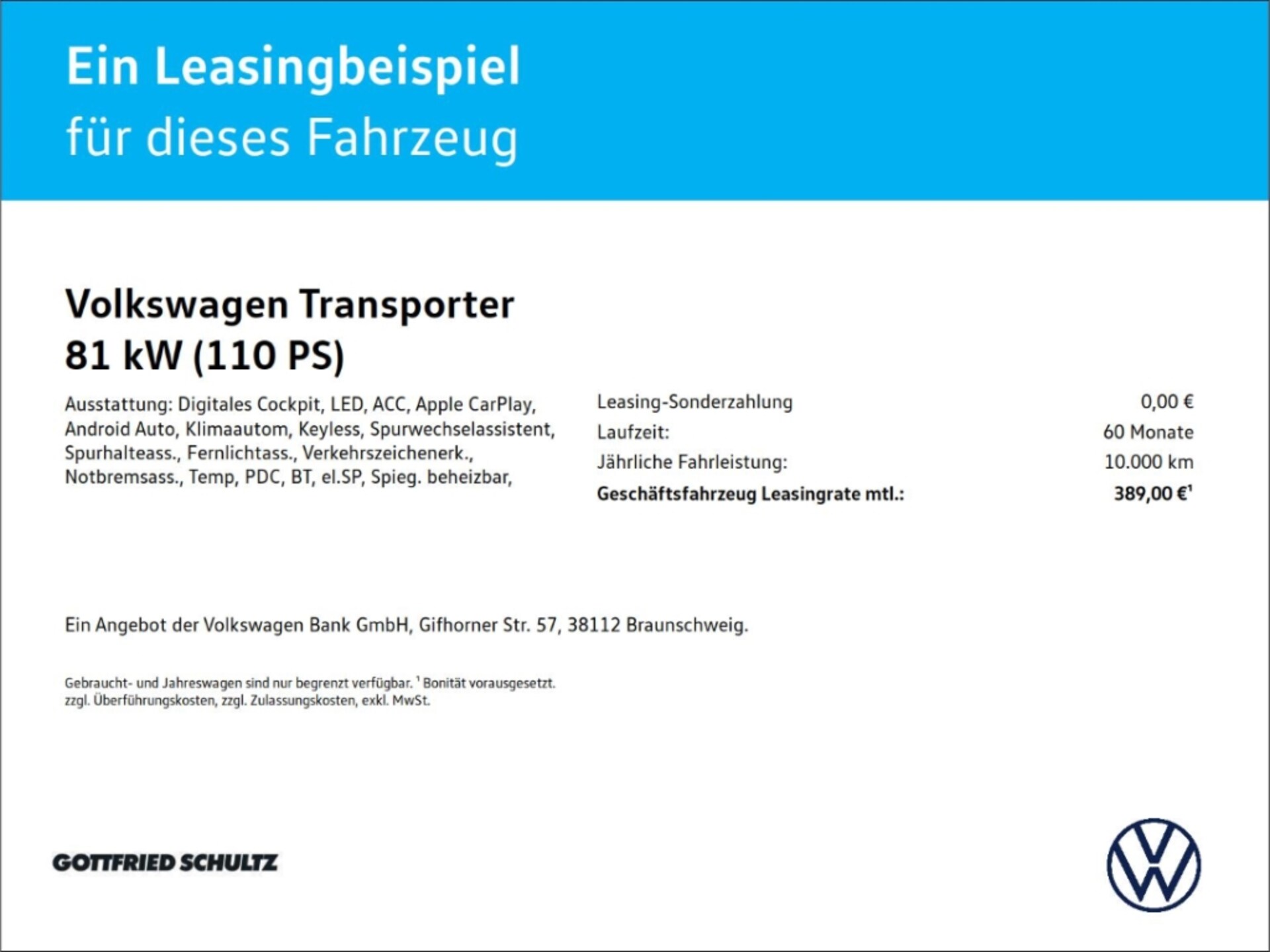 Volkswagen Transporter Kombi kurzer Radstand