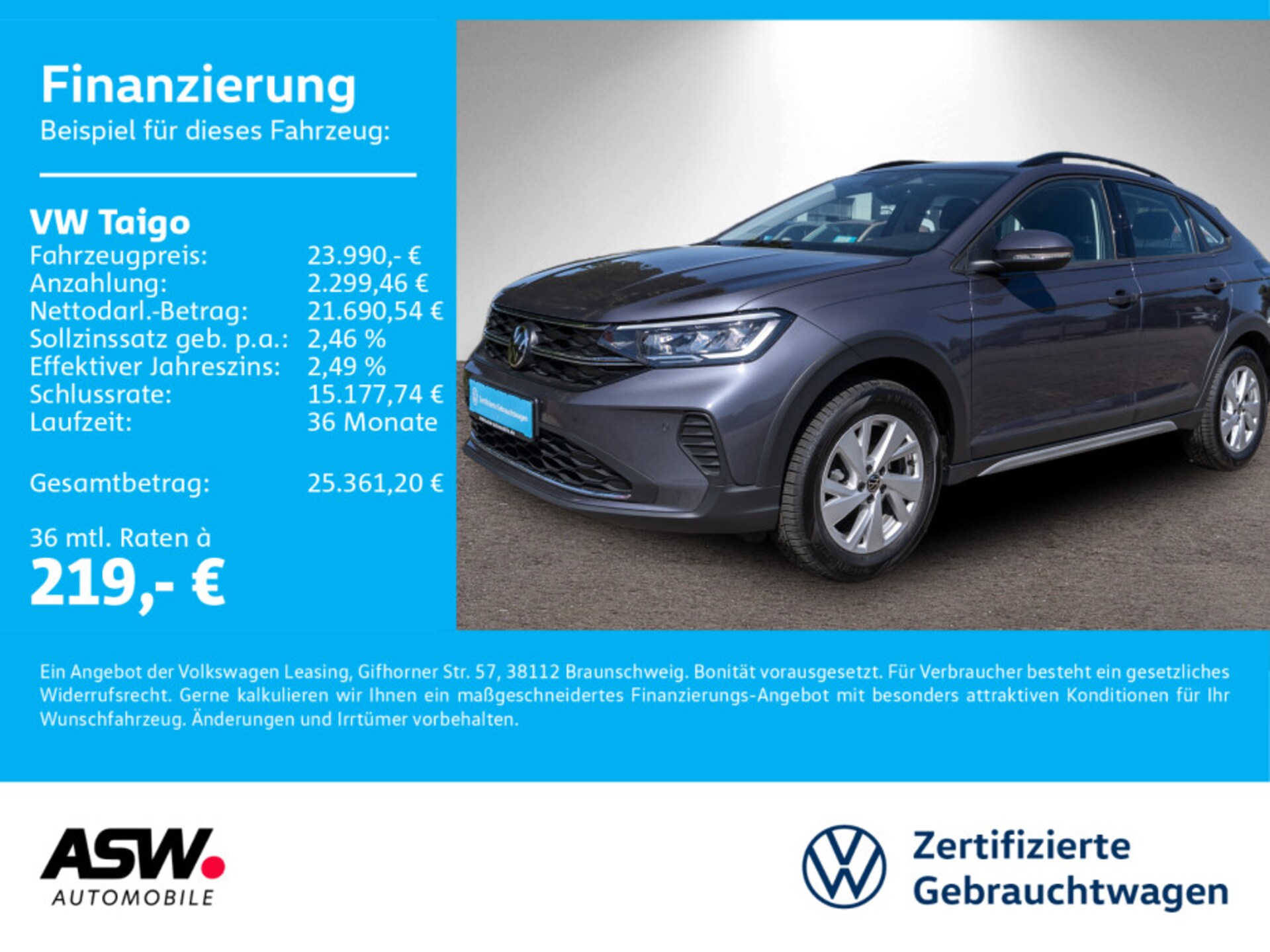 Volkswagen Taigo — Volkswagen Taigo Taigo Life 1.0 TSI DSG LED Navi RFK PDC SHZ AHK