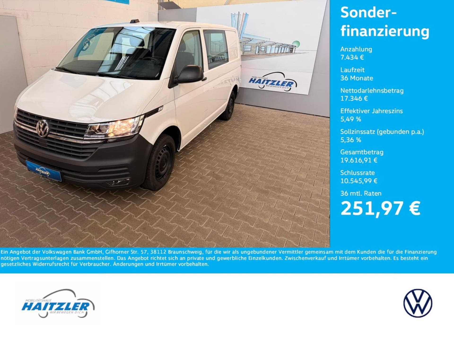 Volkswagen T6.1 Transporter Kasten kurzer Radstand EcoProfi