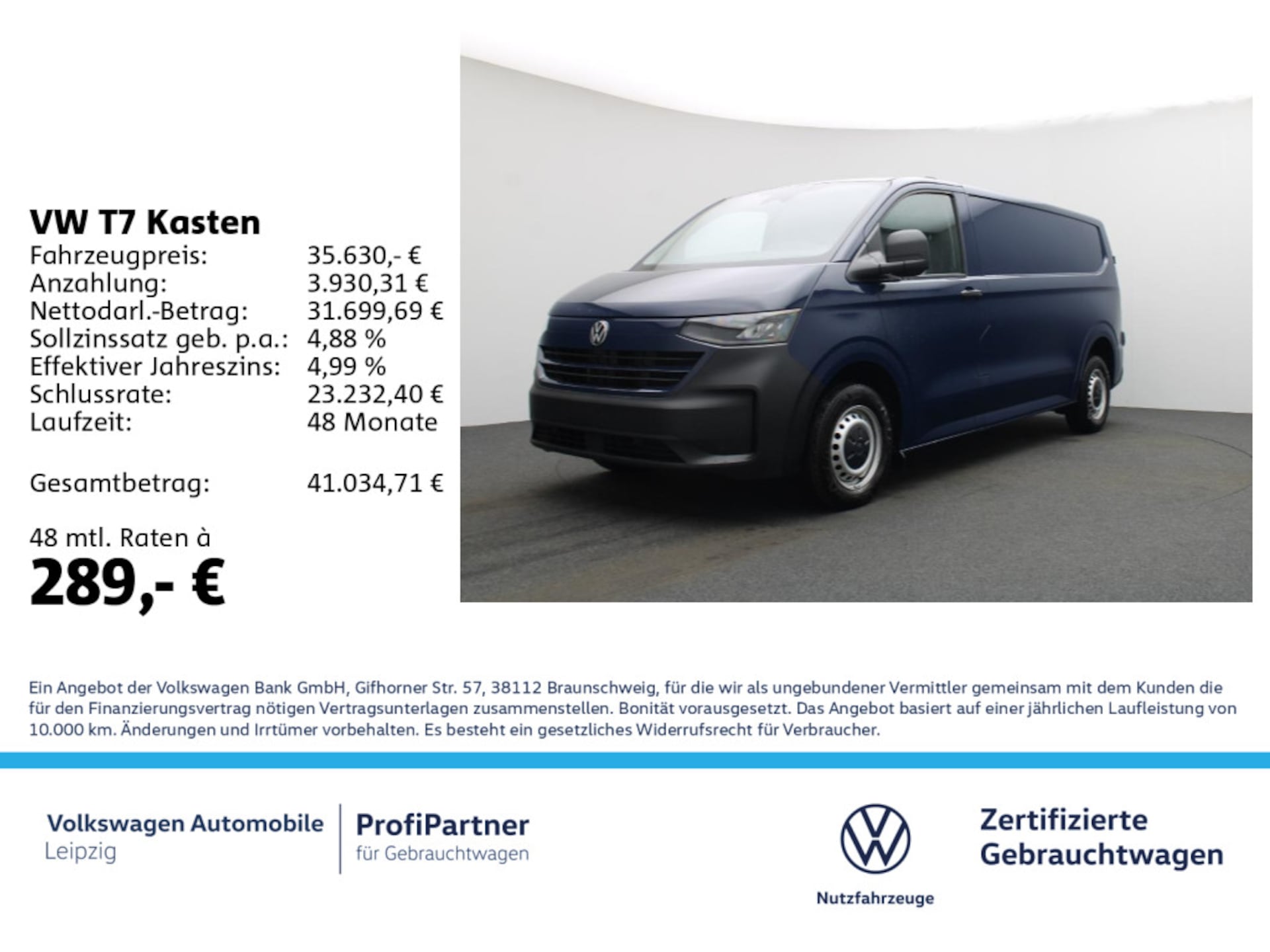 Volkswagen Transporter Kasten langer Radstand