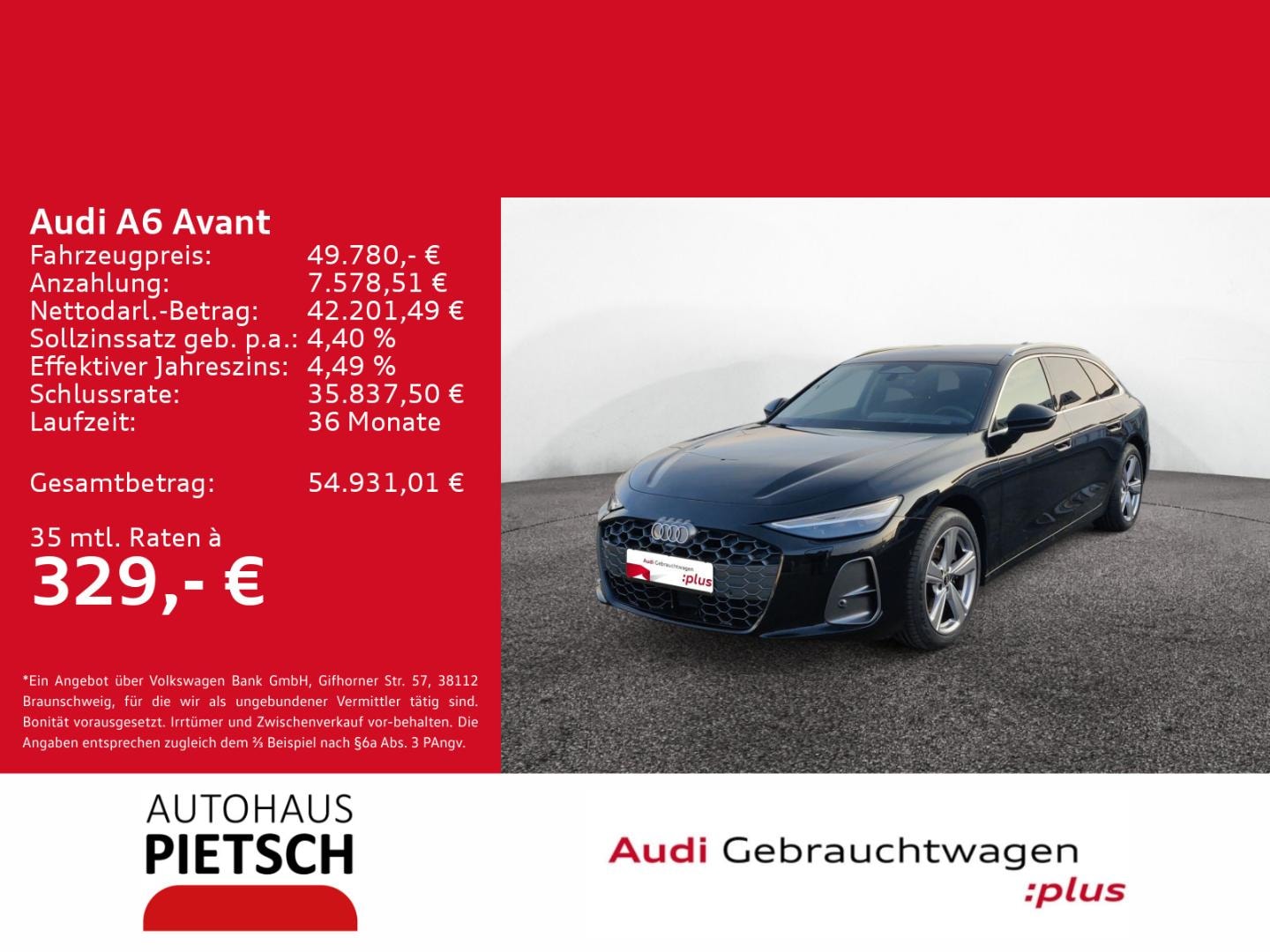 Bild über Audi A6 Avant TFSI 150 kW S tronic - für weitere Informationen kontaktieren Sie den Audi Partner