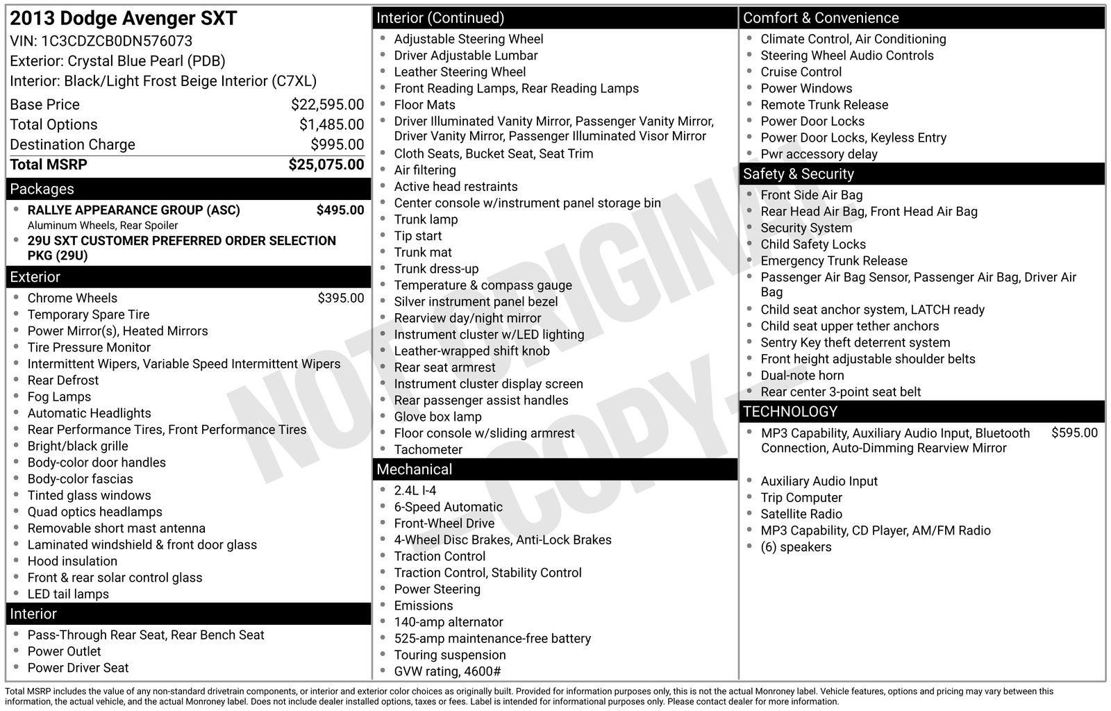 2013 Dodge Avenger SXT