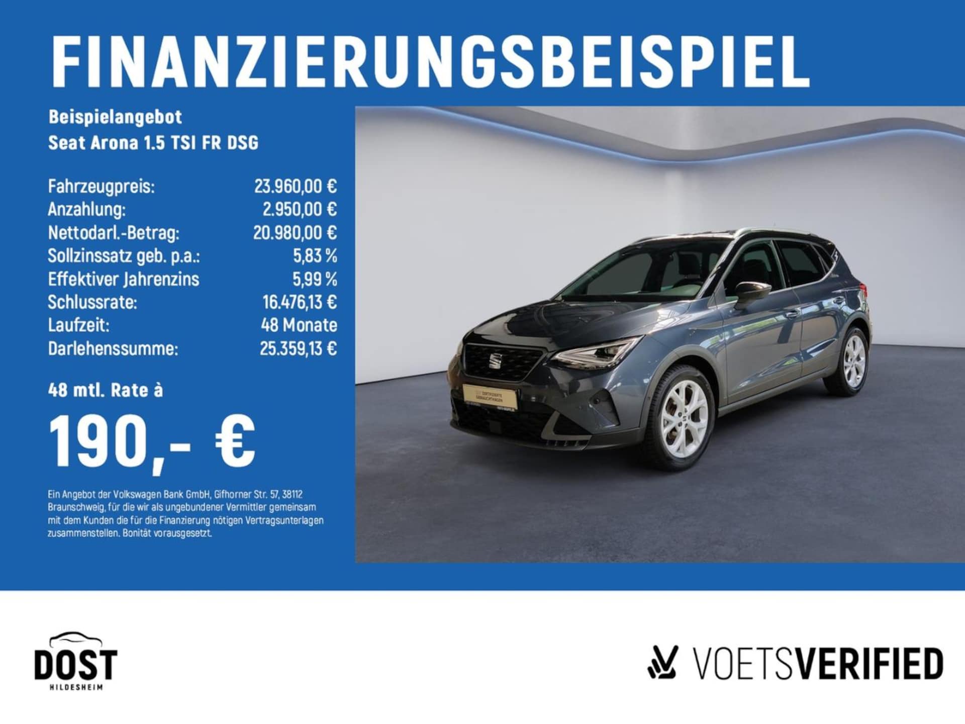 Seat Arona 2025 — Arona 1.5 TSI FR DSG ACC+AHK+KLIMA+LED+NAVI+SHZ