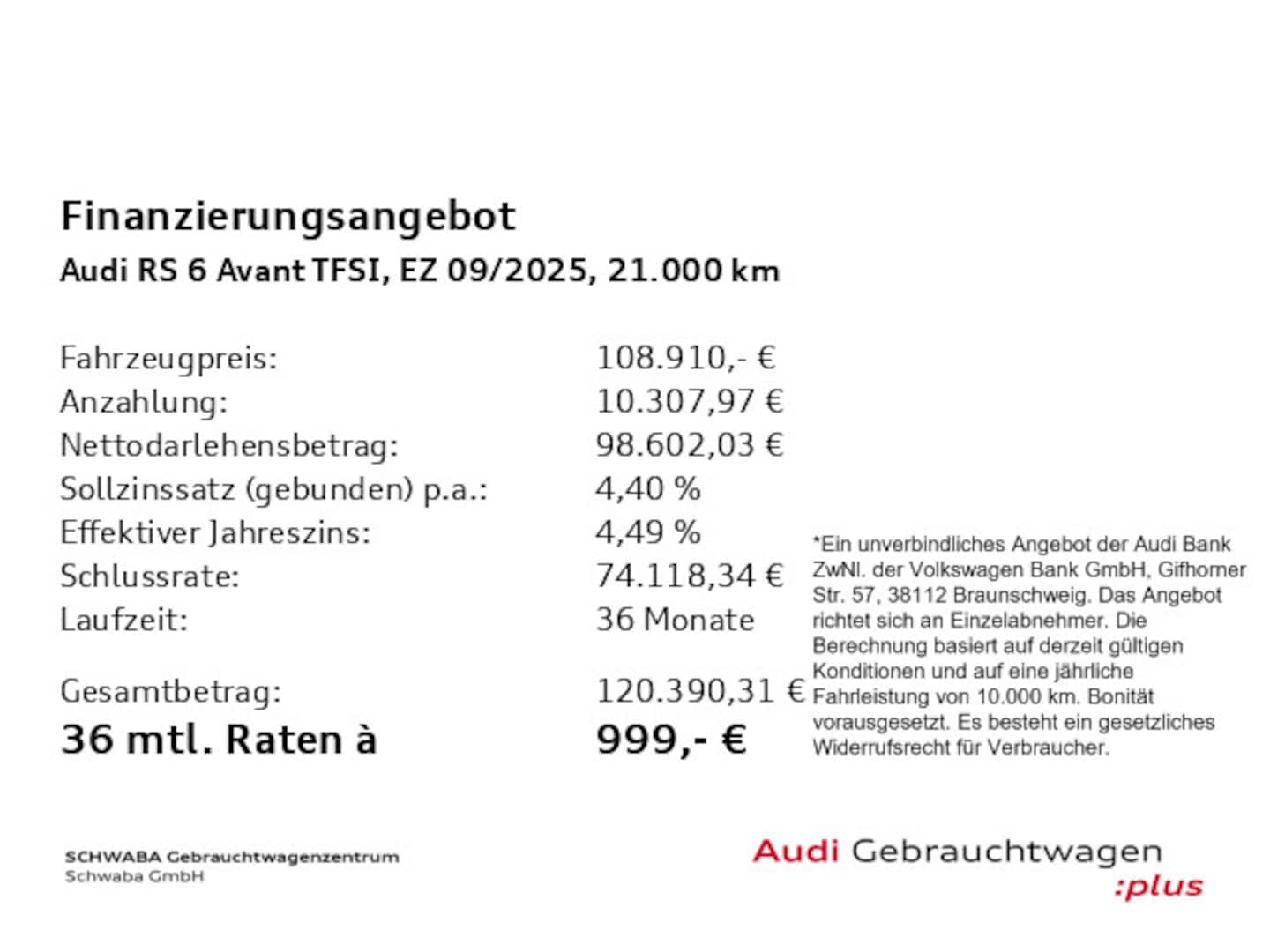 Bild über Audi RS 6 Avant TFSI quattro tiptronic - für weitere Informationen kontaktieren Sie den Audi Partner